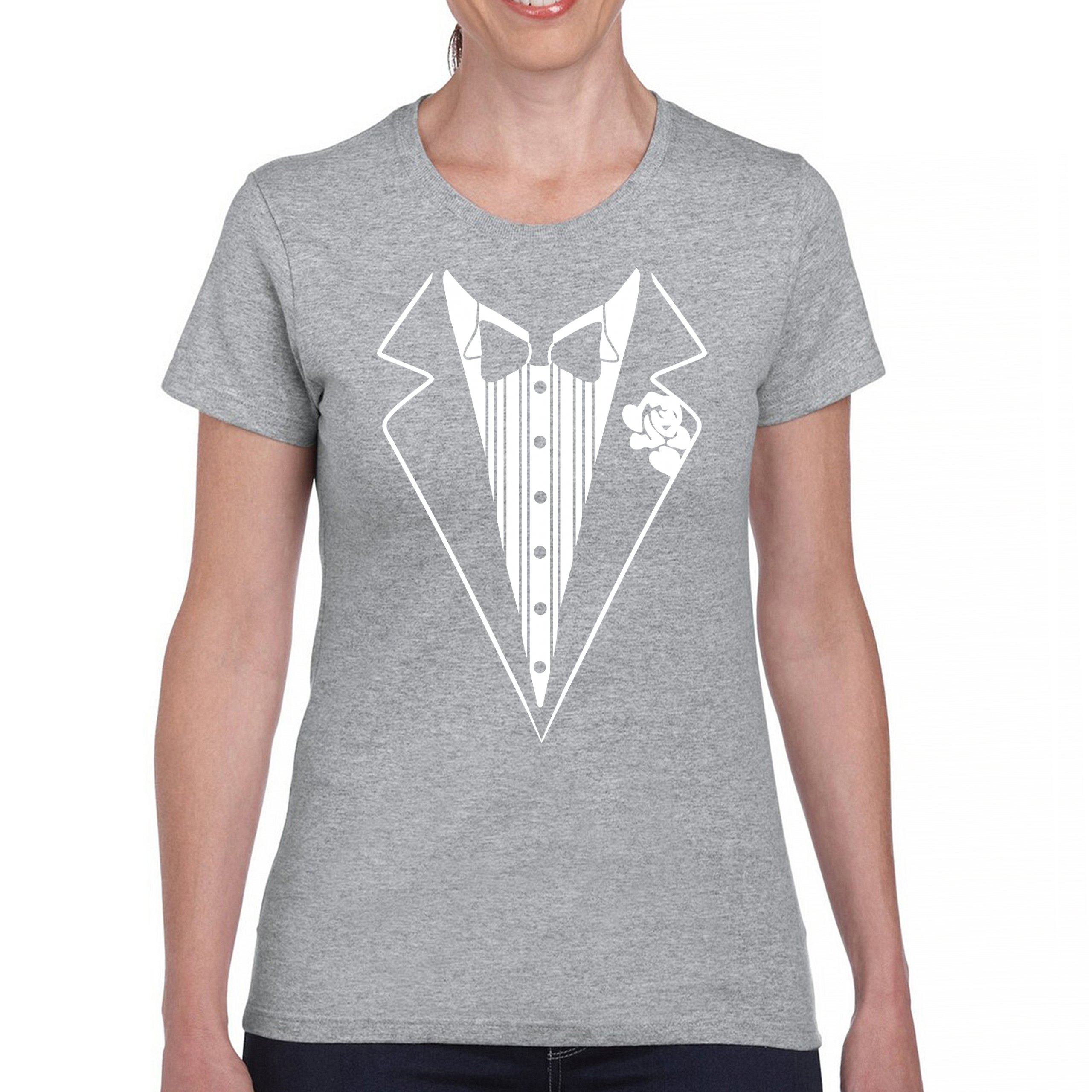 Tuxedo Funny Cotton T-Shirt Tux Wedding Party - Picture 43 of 49