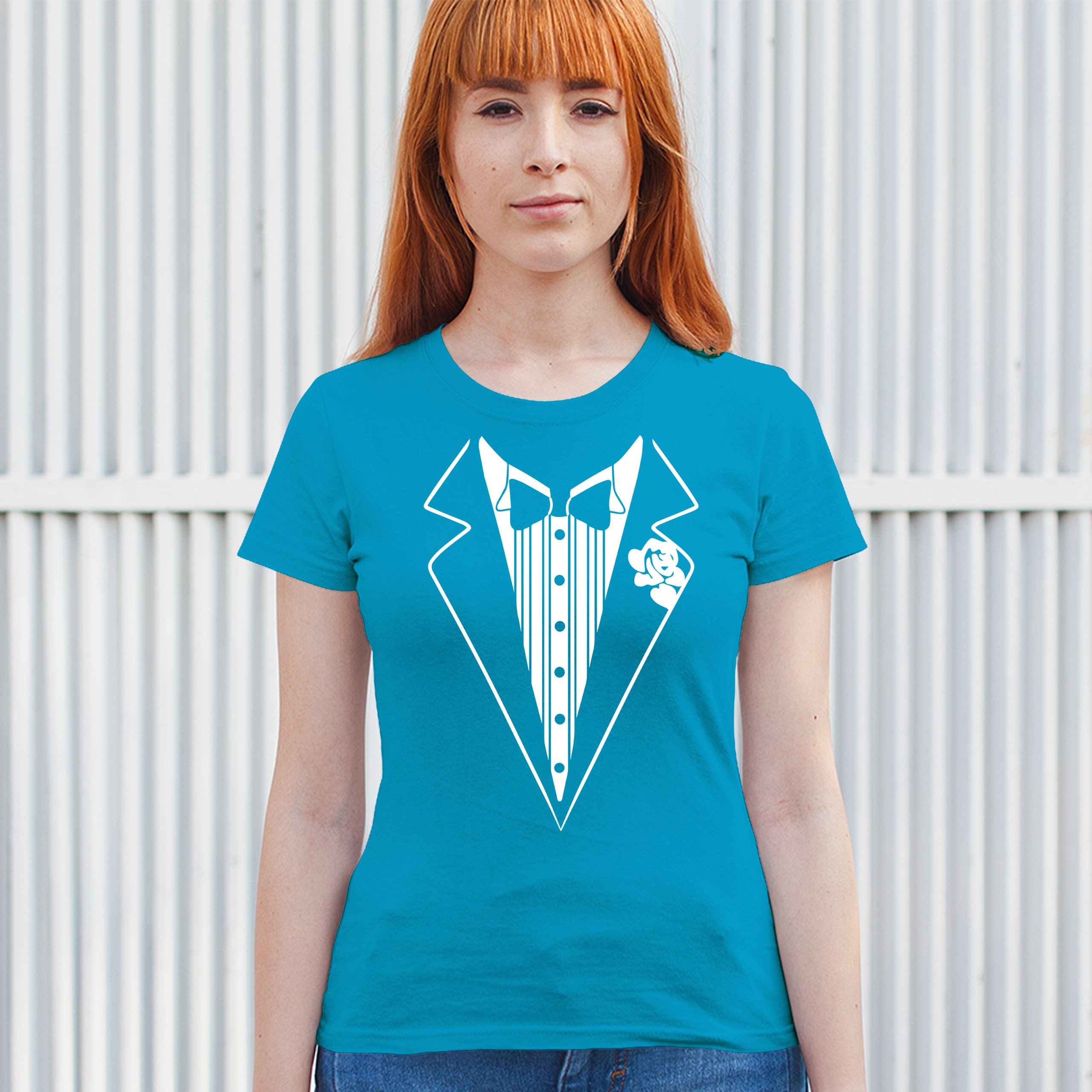 Tuxedo Funny Cotton T-Shirt Tux Wedding Party - Picture 32 of 49