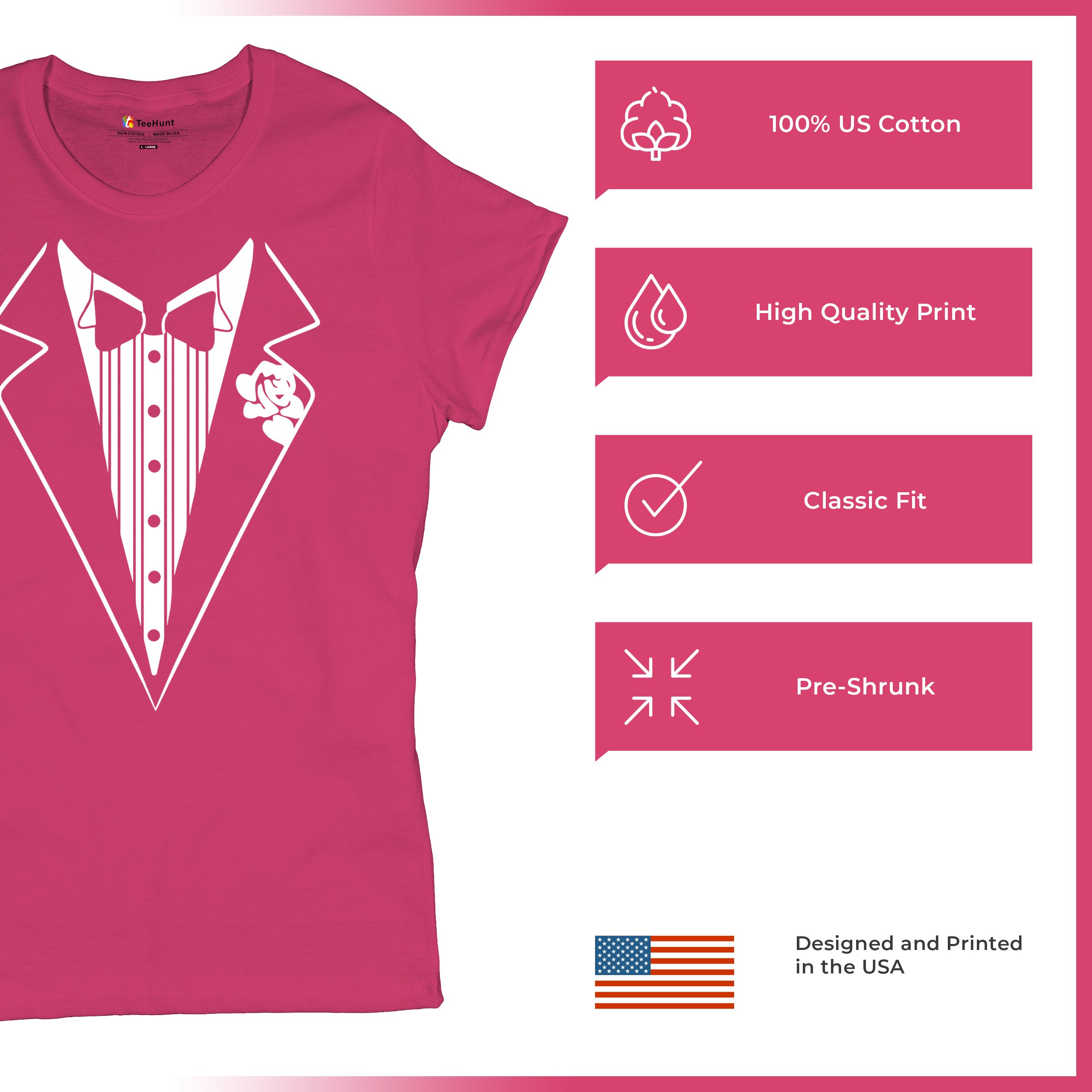 Tuxedo Funny Cotton T-Shirt Tux Wedding Party - Picture 41 of 49