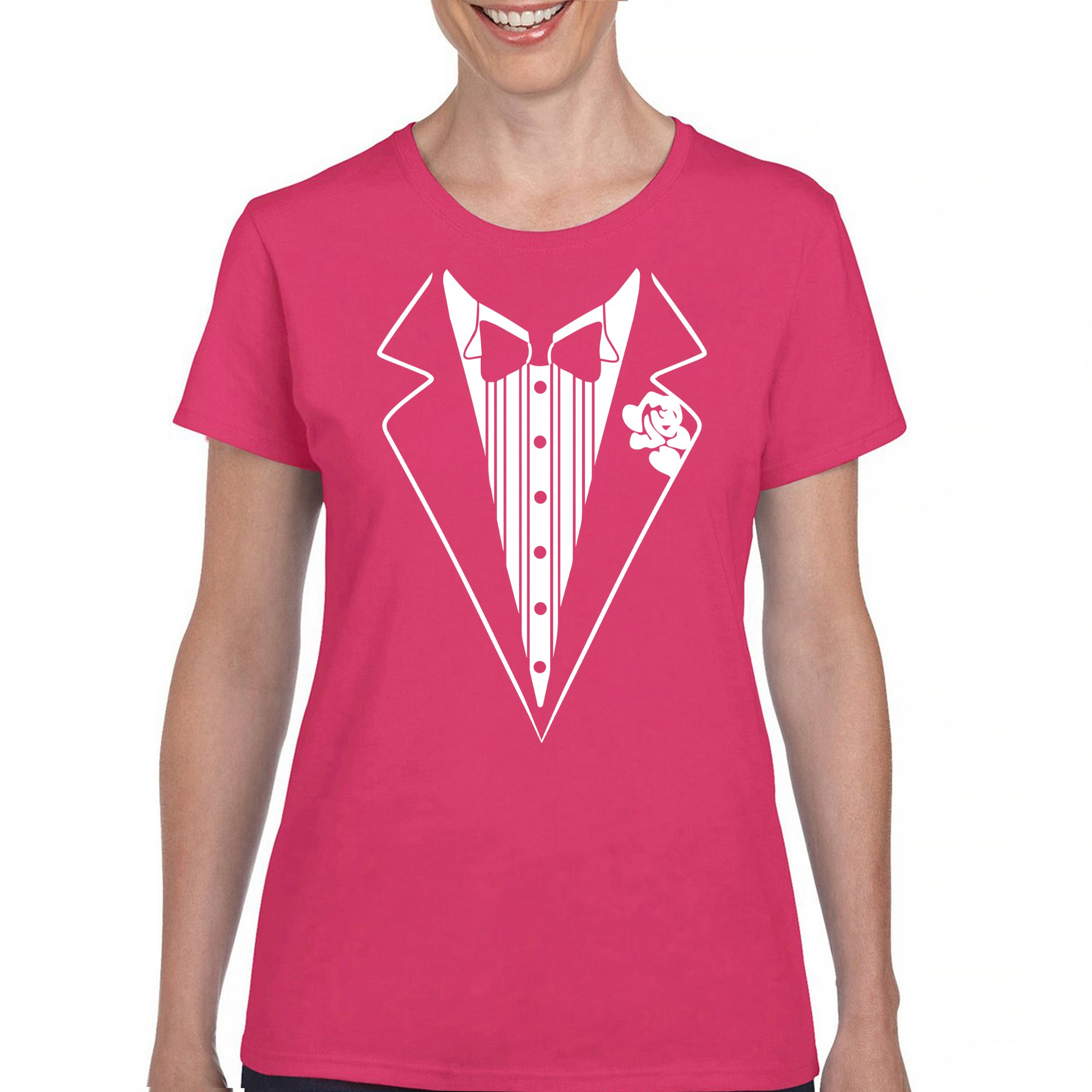 Tuxedo Funny Cotton T-Shirt Tux Wedding Party - Picture 36 of 49