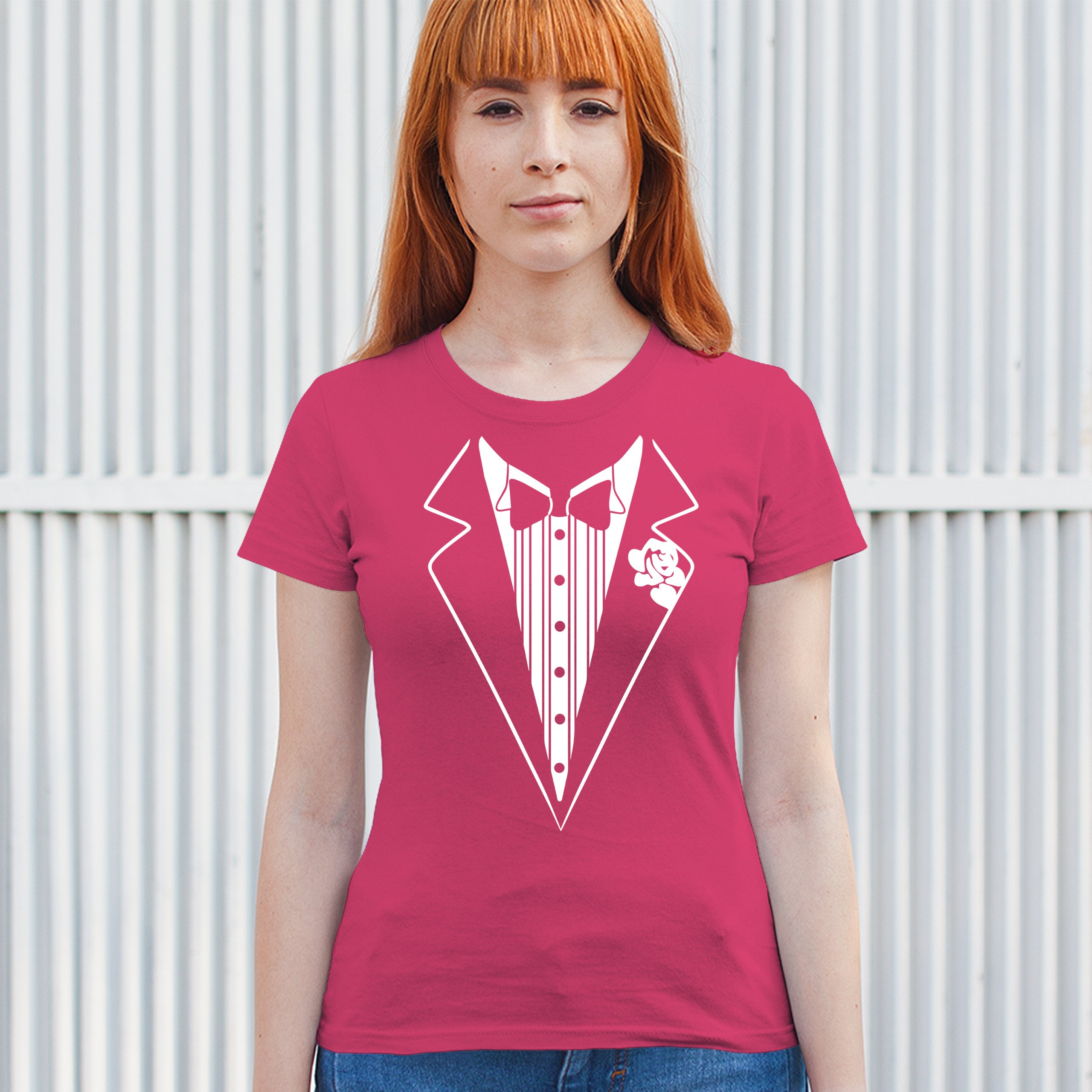 Tuxedo Funny Cotton T-Shirt Tux Wedding Party - Picture 39 of 49