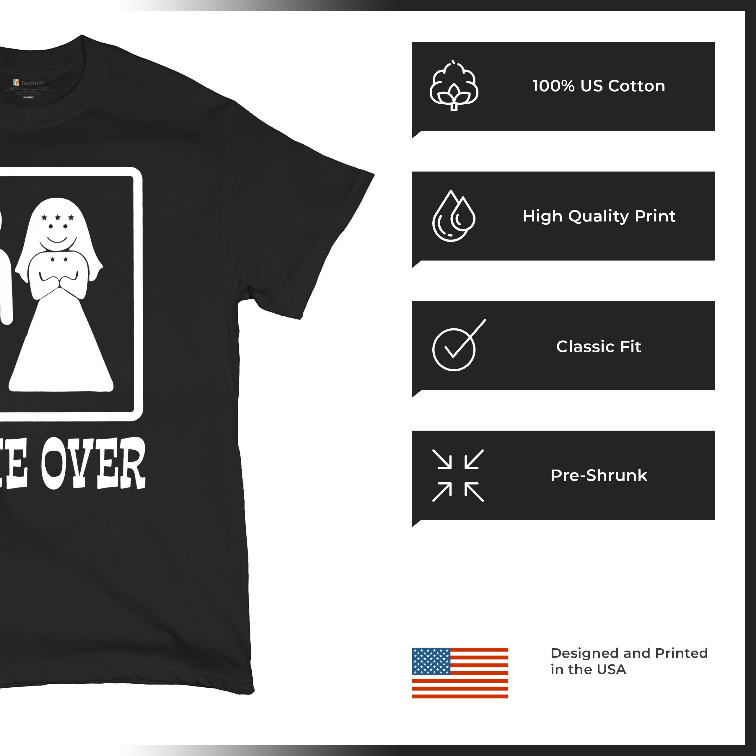 Game Over Funny T-Shirt Groom And Bride Wedding Tee Shirt - Picture 13 of 91