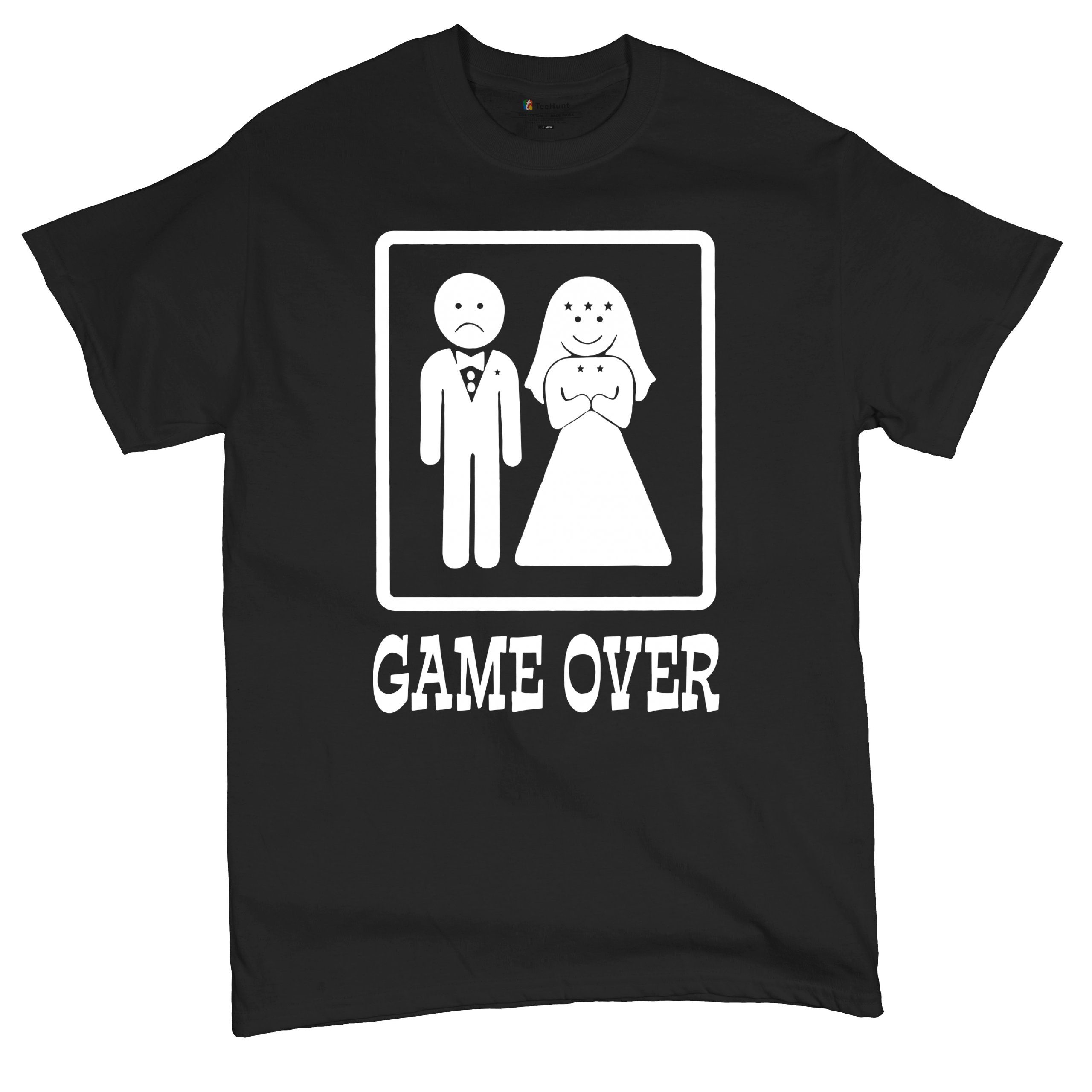 Game Over Funny T-Shirt Groom And Bride Wedding Tee Shirt - Picture 12 of 91