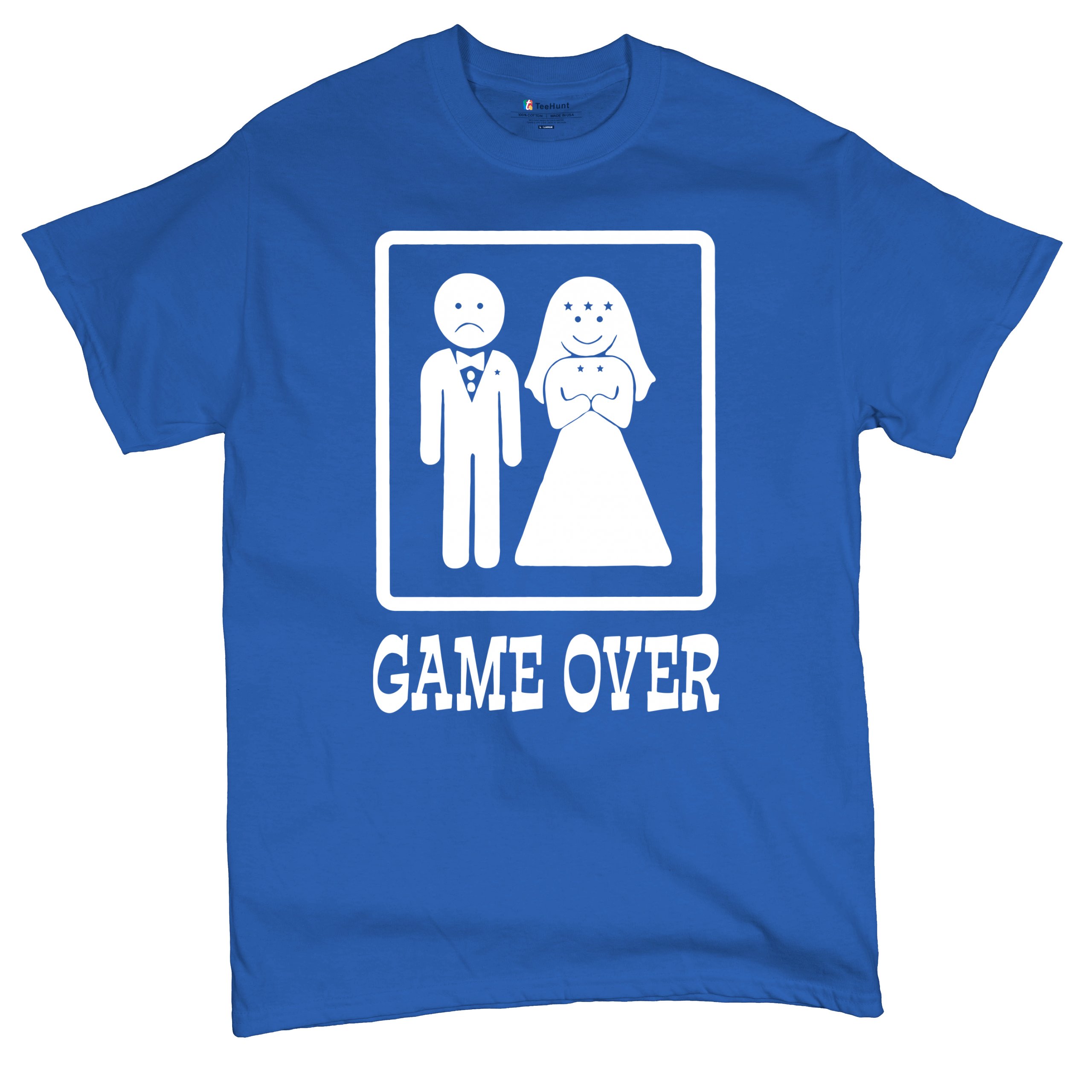 Game Over Funny T-Shirt Groom And Bride Wedding Tee Shirt - Picture 26 of 91