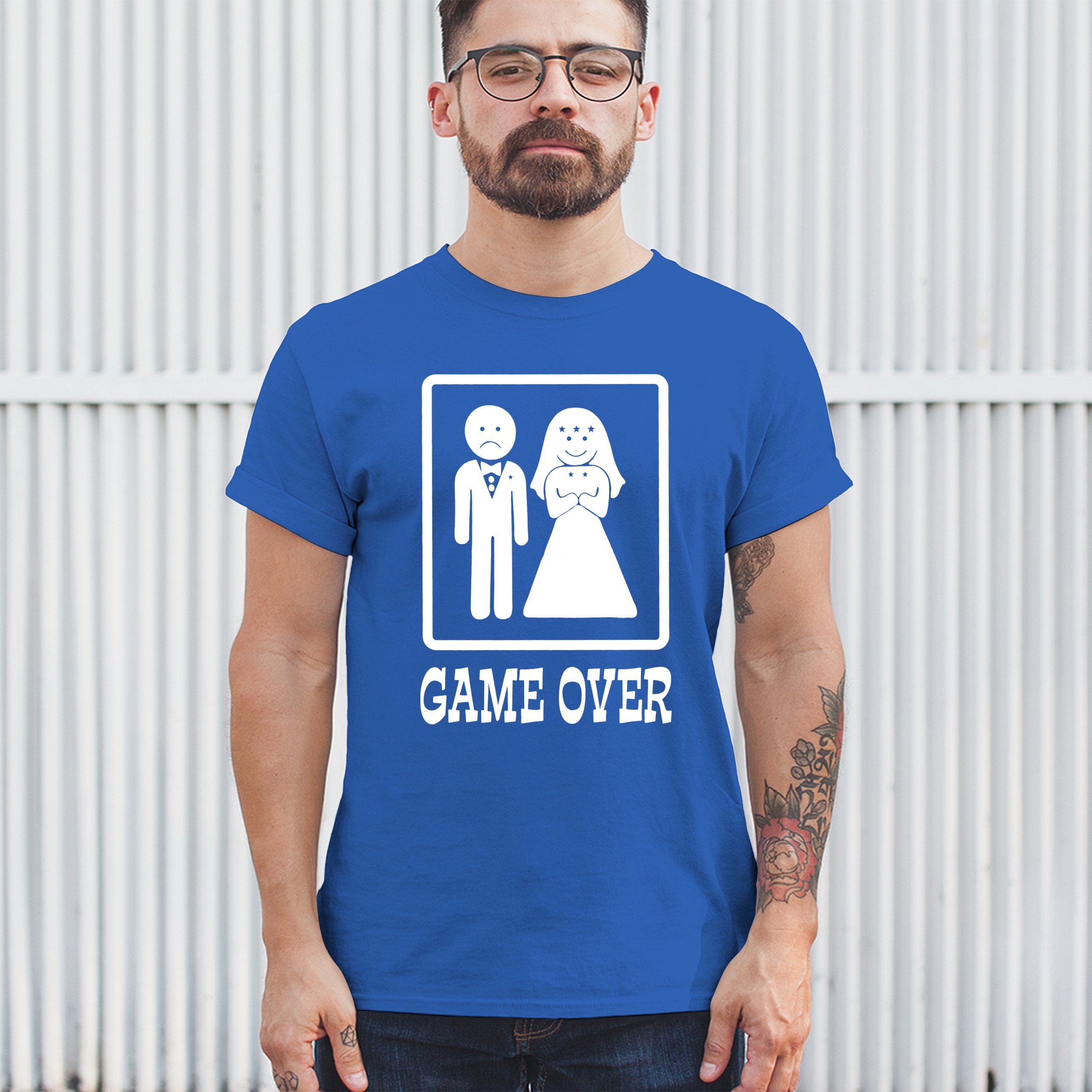 Game Over Funny T-Shirt Groom And Bride Wedding Tee Shirt - Picture 25 of 91