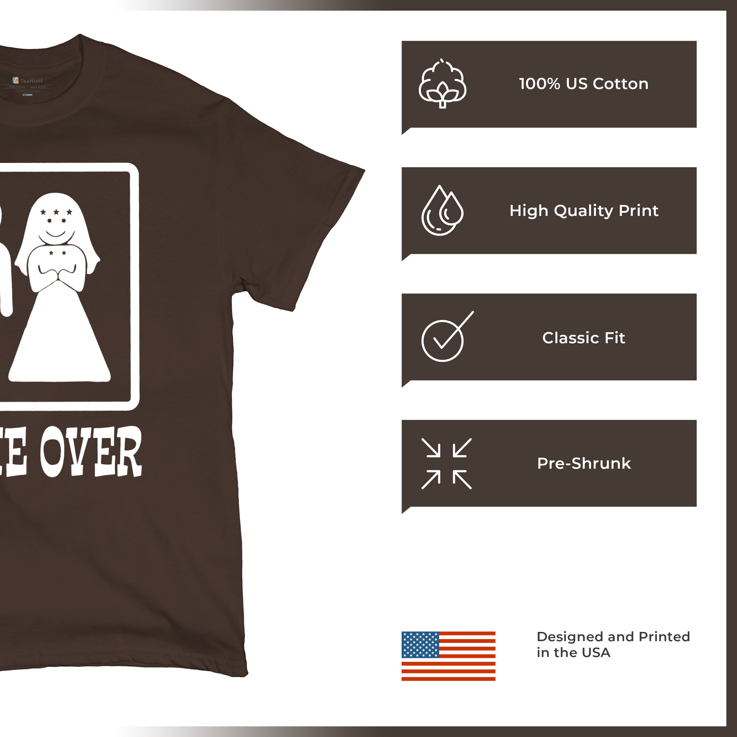 Game Over Funny T-Shirt Groom And Bride Wedding Tee Shirt - Picture 90 of 91