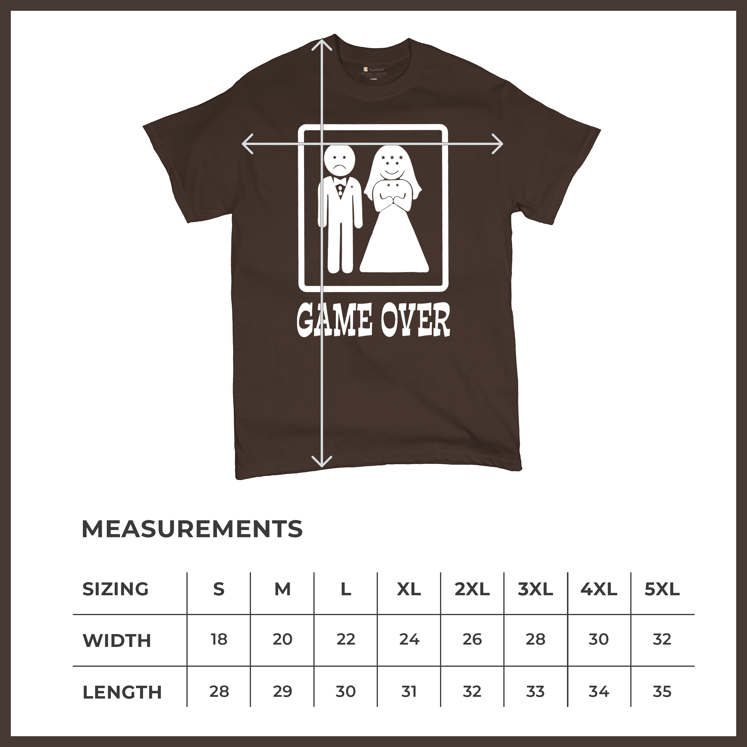 Game Over Funny T-Shirt Groom And Bride Wedding Tee Shirt - Picture 91 of 91