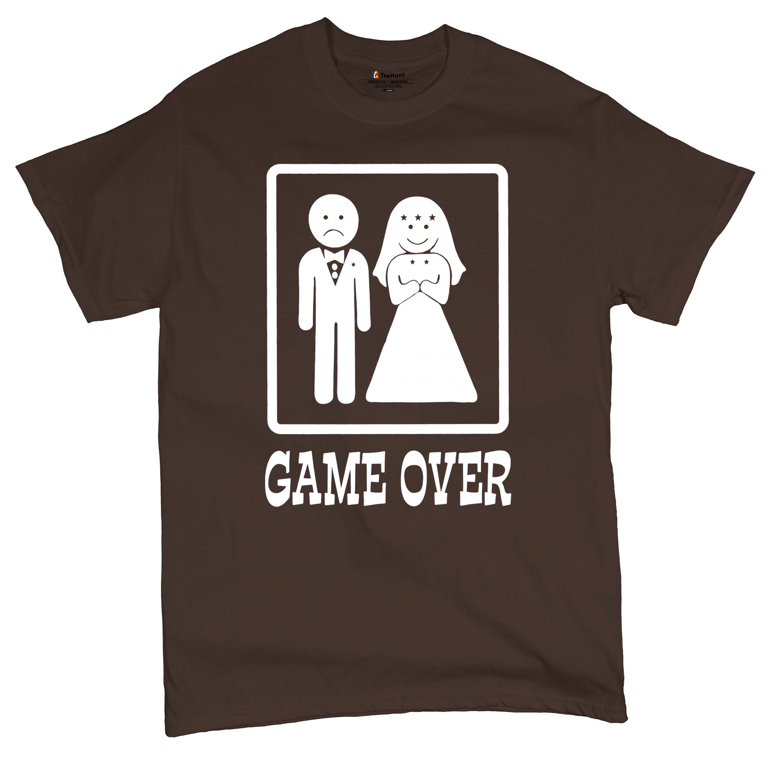 Game Over Funny T-Shirt Groom And Bride Wedding Tee Shirt - Picture 89 of 91