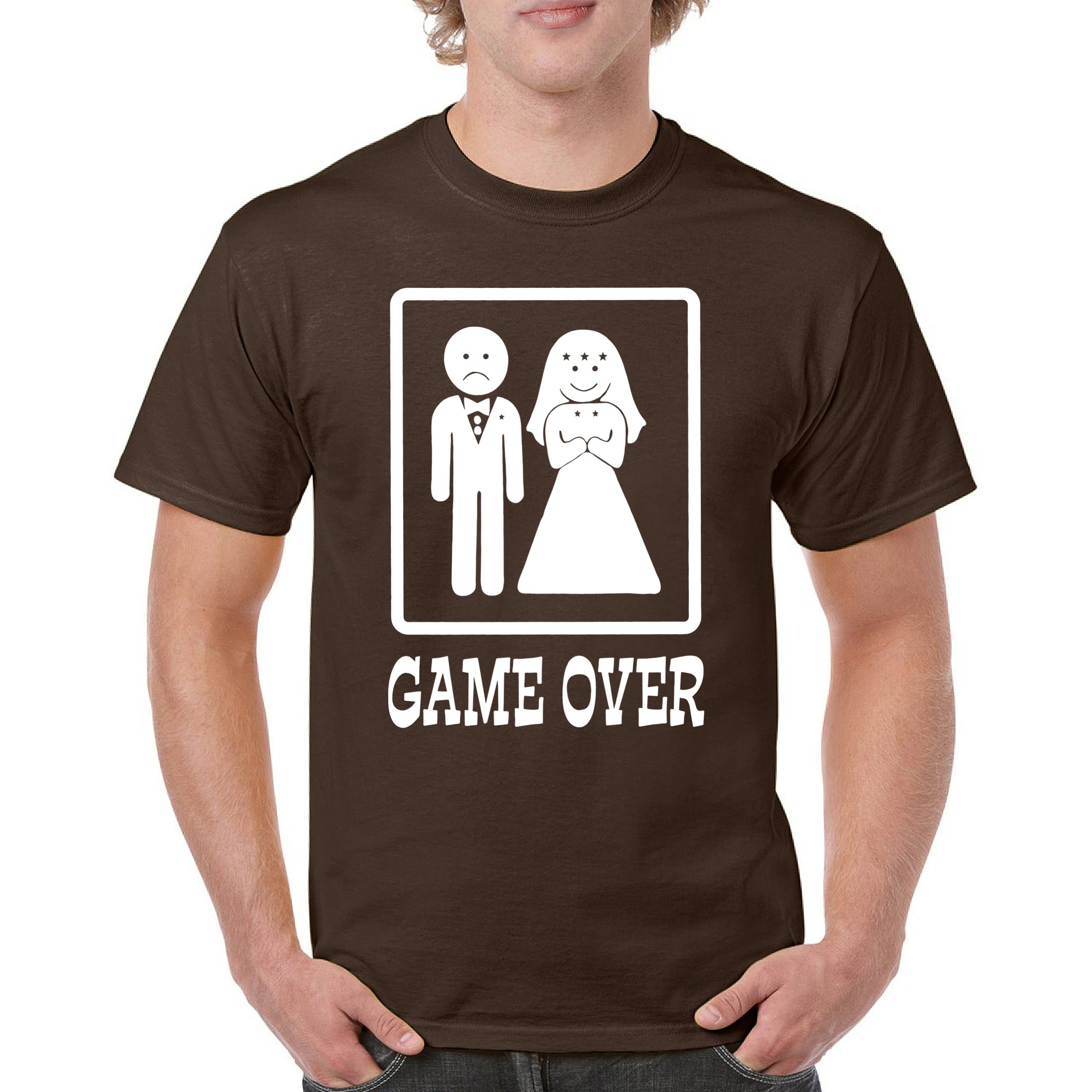 Game Over Funny T-Shirt Groom And Bride Wedding Tee Shirt - Picture 85 of 91