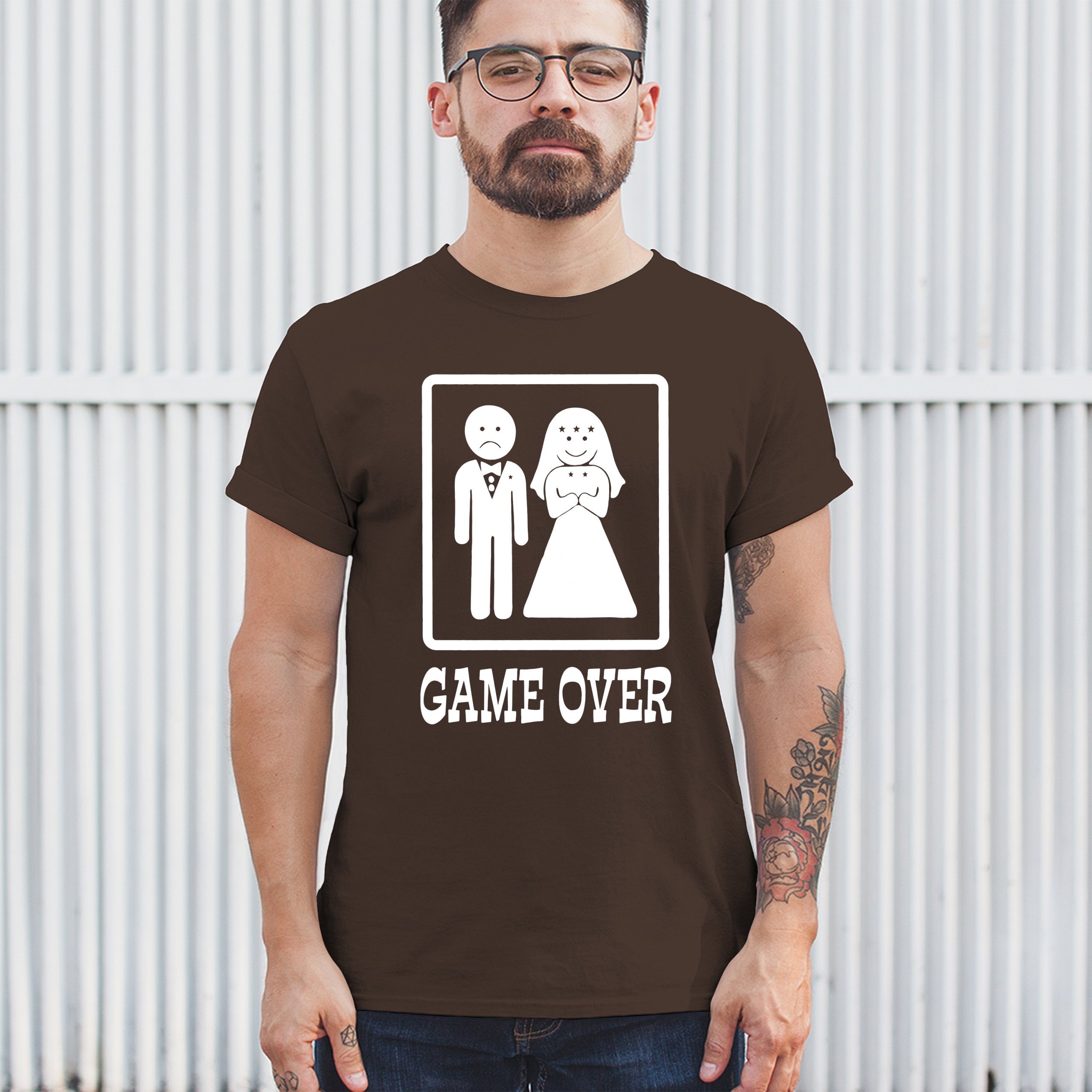 Game Over Funny T-Shirt Groom And Bride Wedding Tee Shirt - Picture 88 of 91