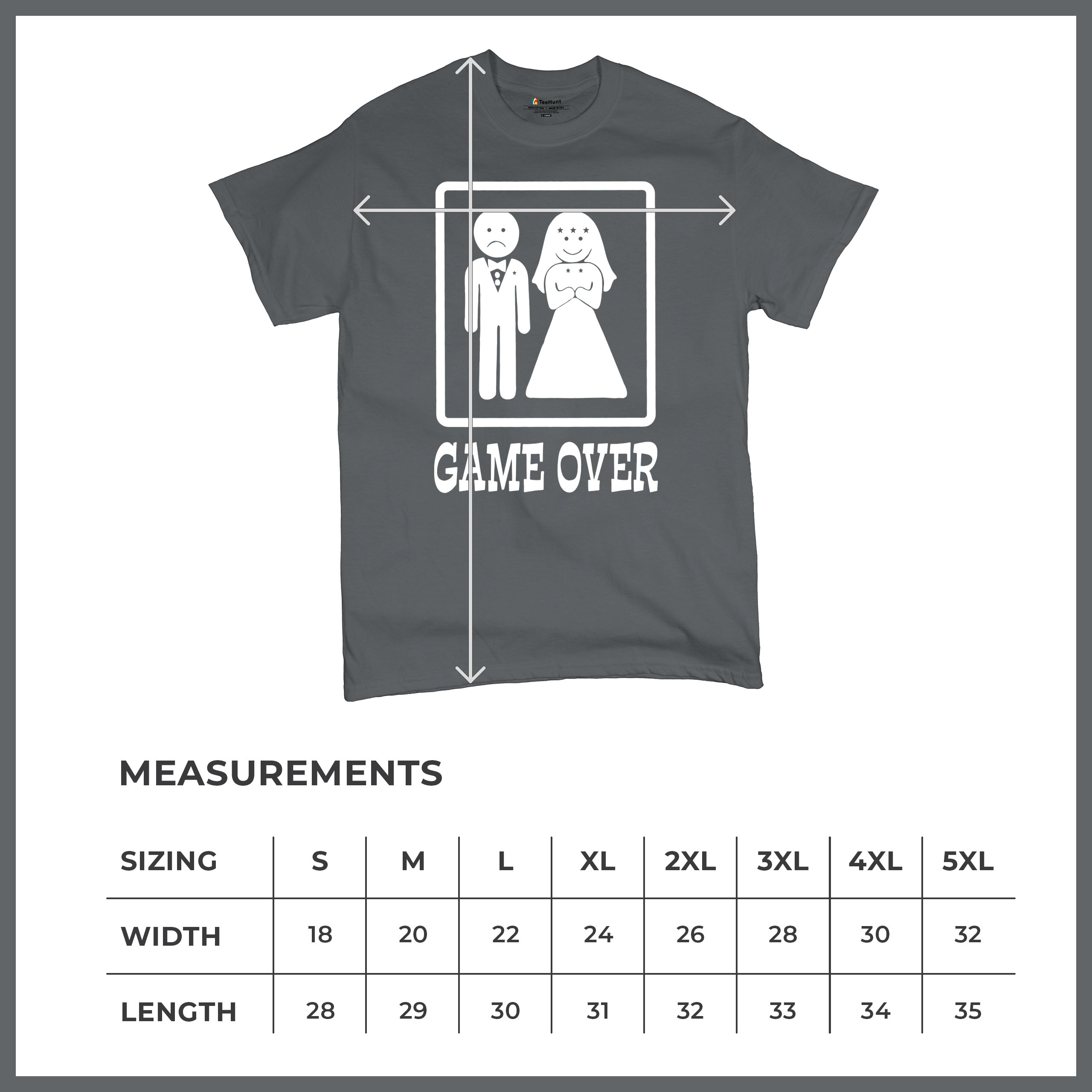 Game Over Funny T-Shirt Groom And Bride Wedding Tee Shirt - Picture 21 of 91