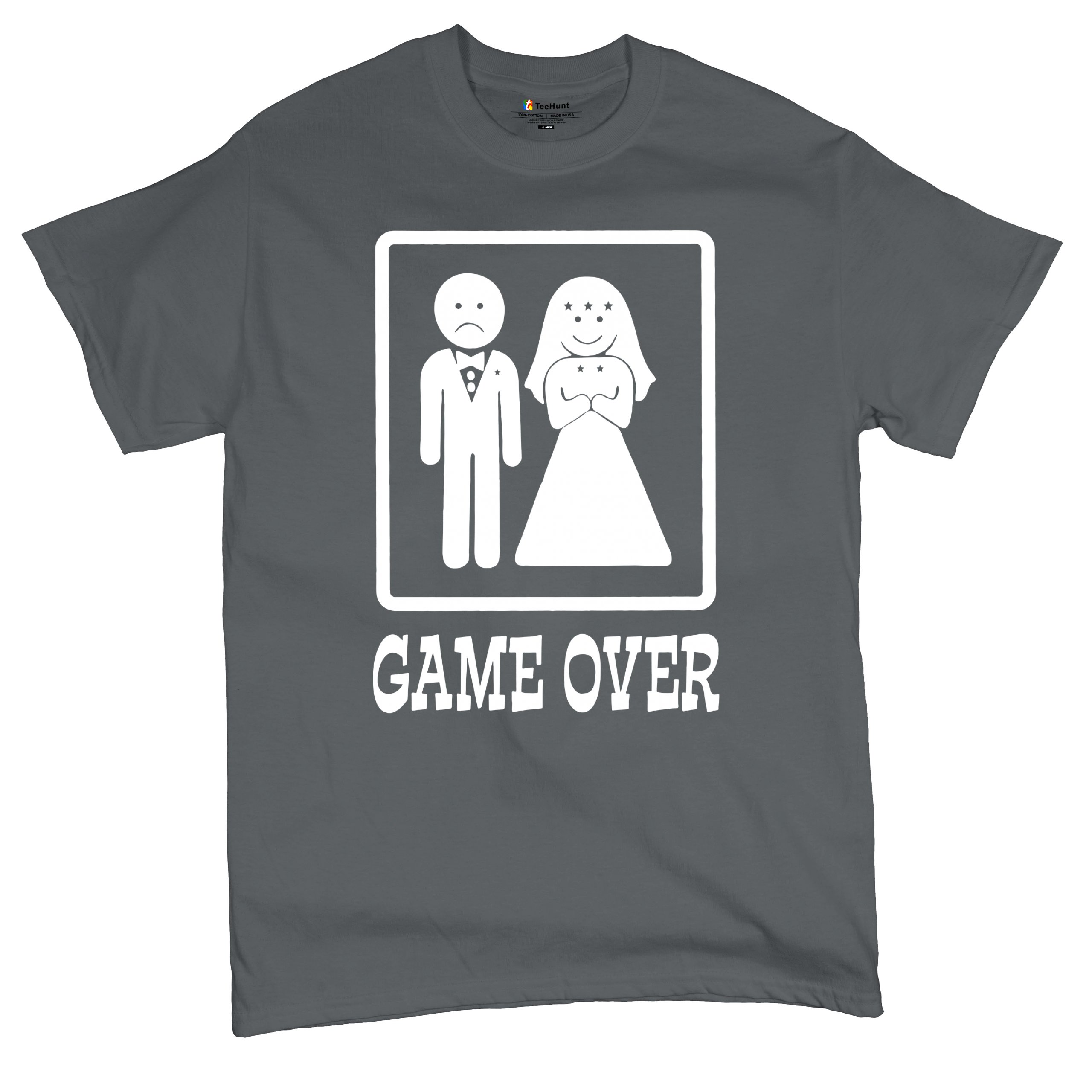 Game Over Funny T-Shirt Groom And Bride Wedding Tee Shirt - Picture 19 of 91