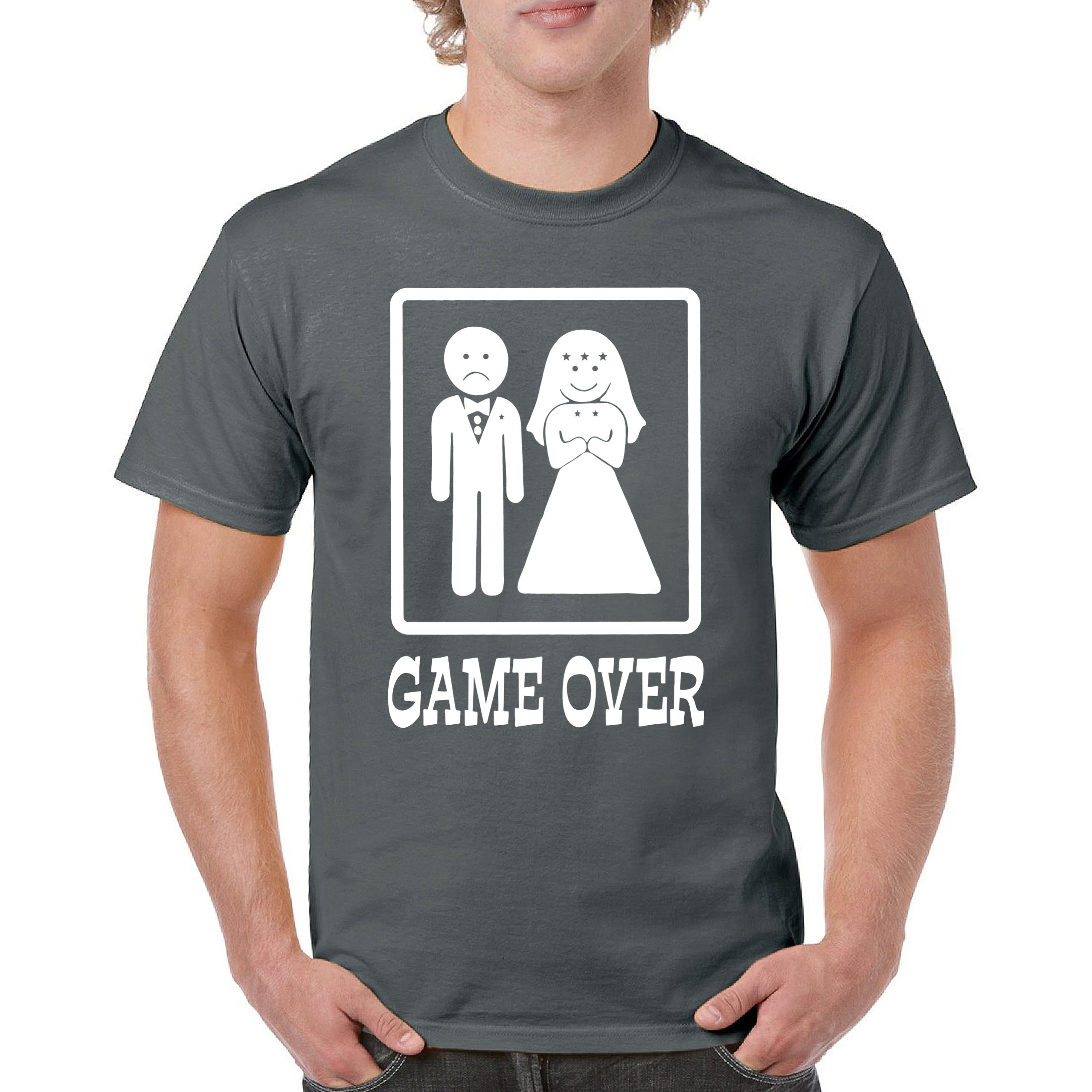 Game Over Funny T-Shirt Groom And Bride Wedding Tee Shirt - Picture 15 of 91