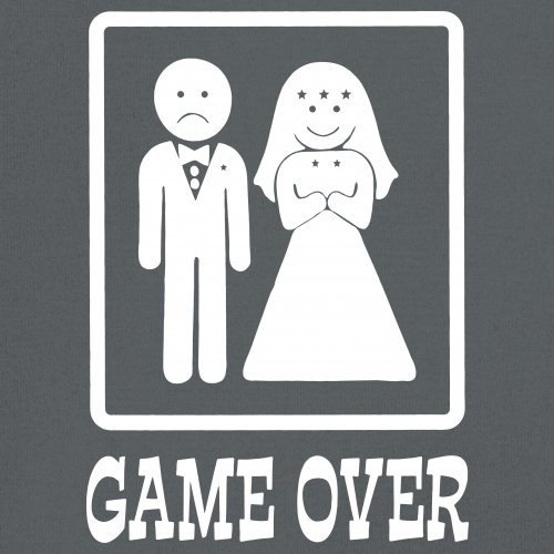 Game Over Funny T-Shirt Groom And Bride Wedding Tee Shirt - Picture 17 of 91