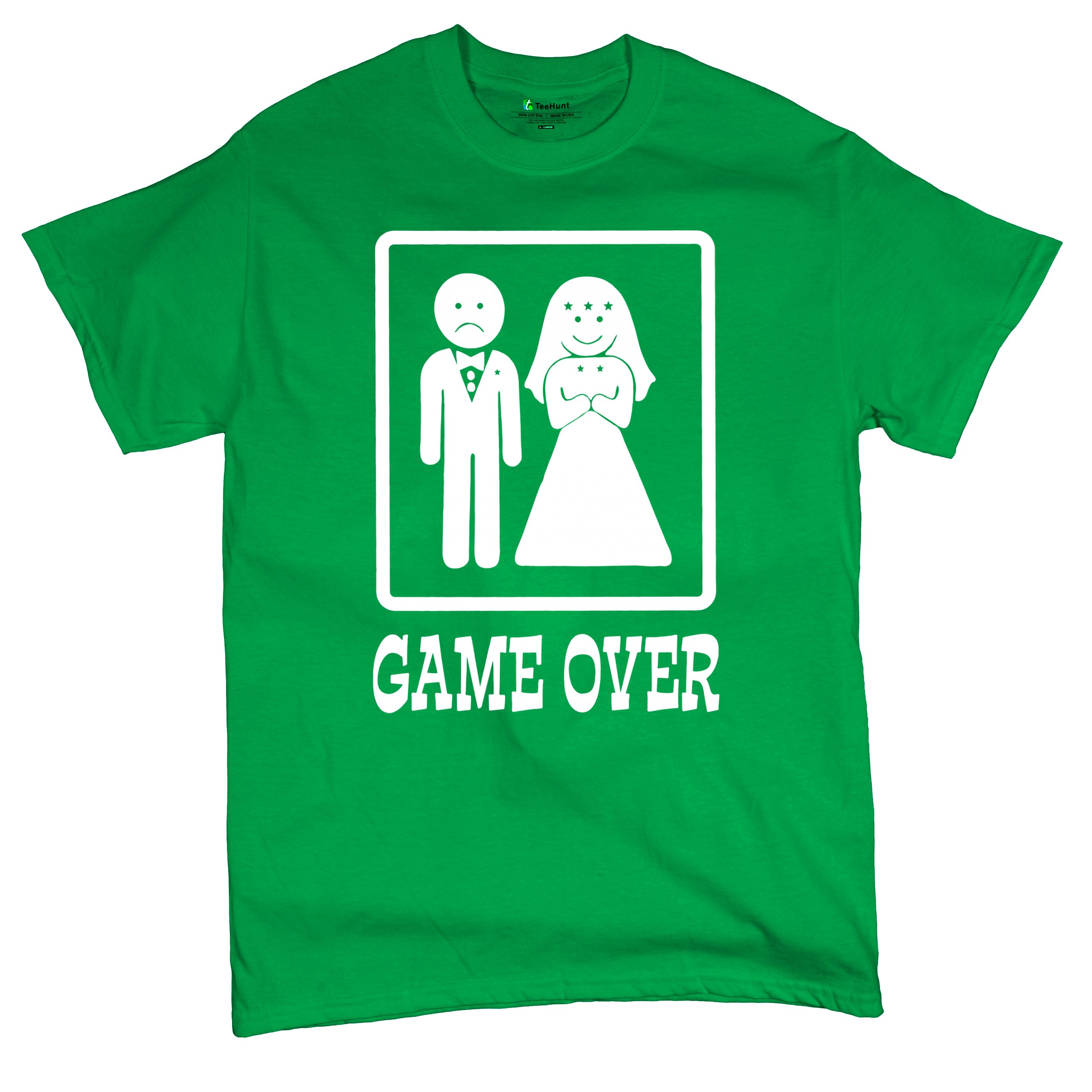 Game Over Funny T-Shirt Groom And Bride Wedding Tee Shirt - Picture 61 of 91
