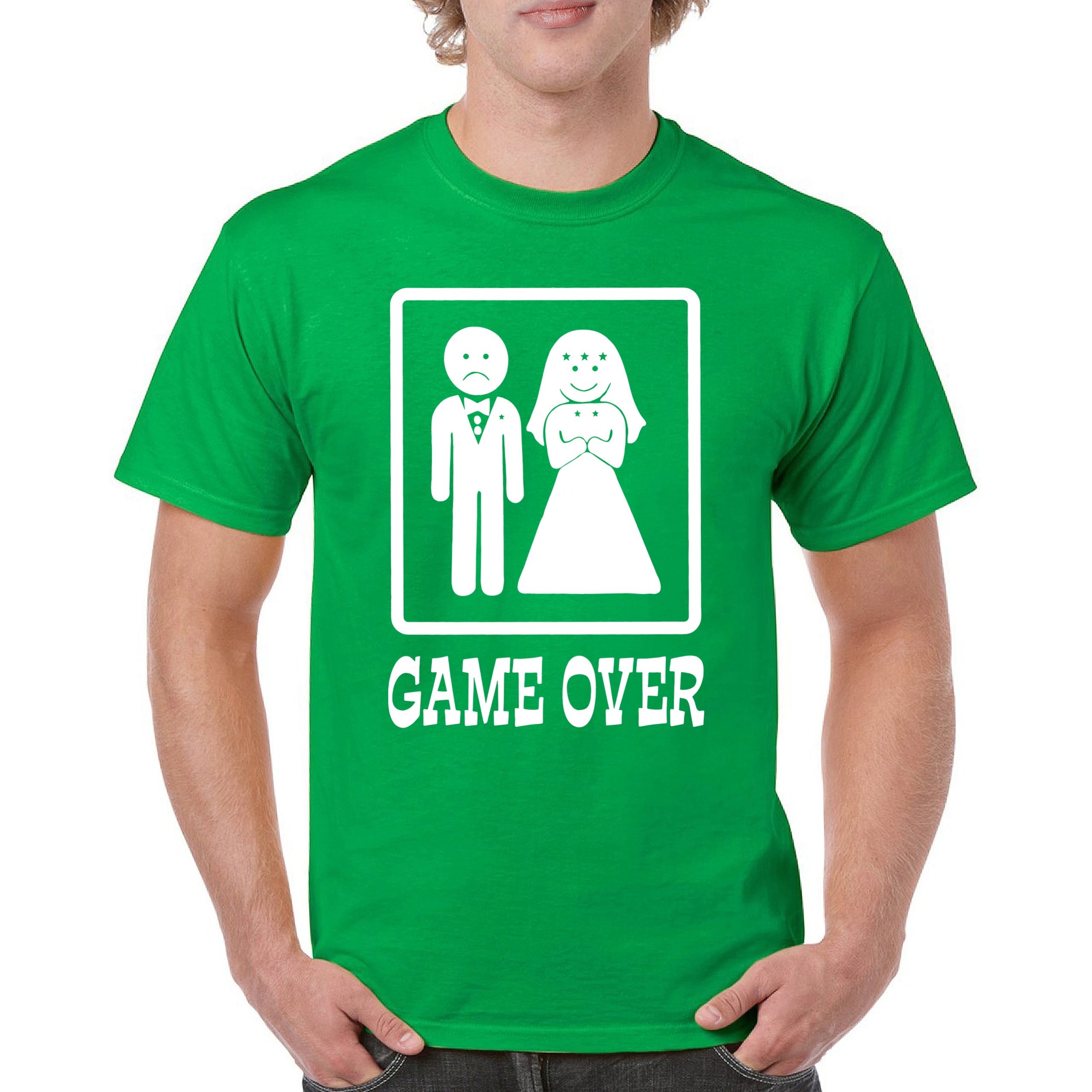 Game Over Funny T-Shirt Groom And Bride Wedding Tee Shirt - Picture 57 of 91