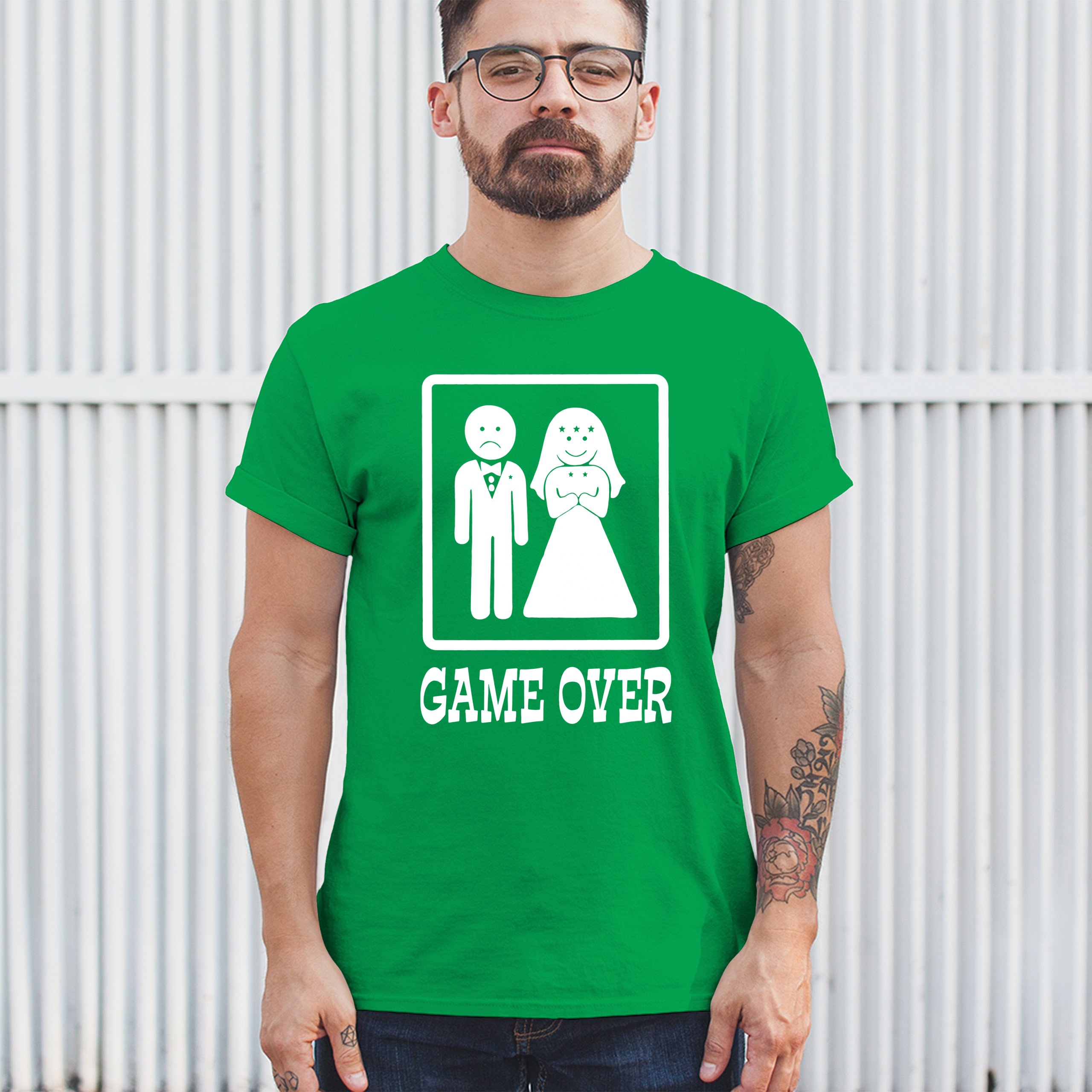 Game Over Funny T-Shirt Groom And Bride Wedding Tee Shirt - Picture 60 of 91