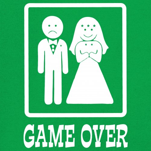 Game Over Funny T-Shirt Groom And Bride Wedding Tee Shirt - Picture 59 of 91