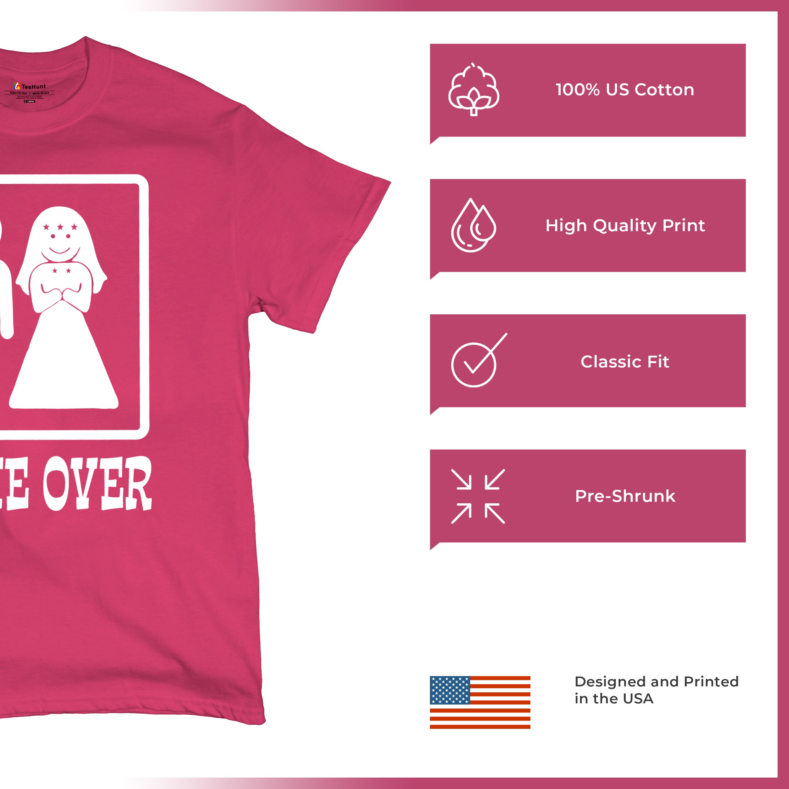 Game Over Funny T-Shirt Groom And Bride Wedding Tee Shirt - Picture 76 of 91