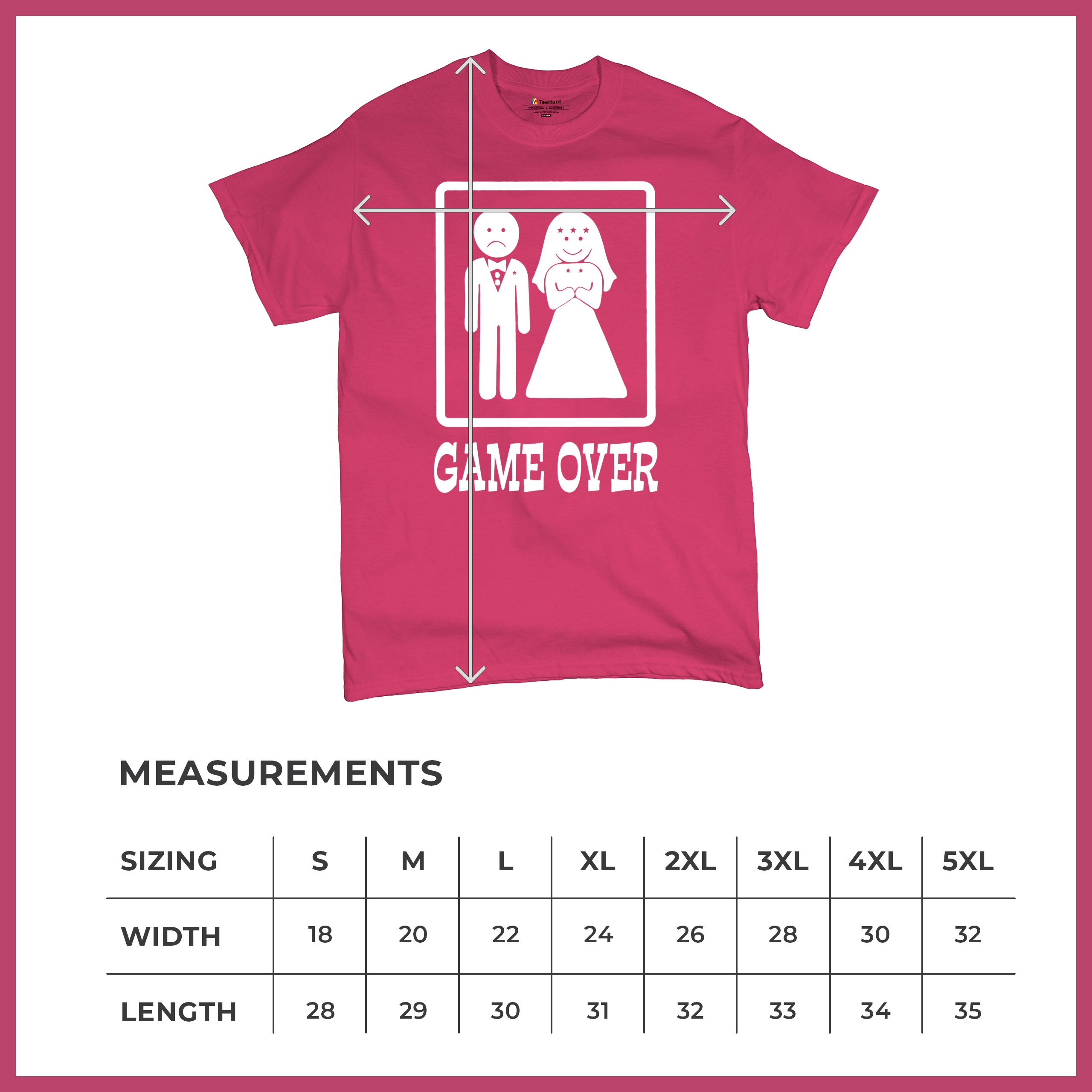 Game Over Funny T-Shirt Groom And Bride Wedding Tee Shirt - Picture 77 of 91