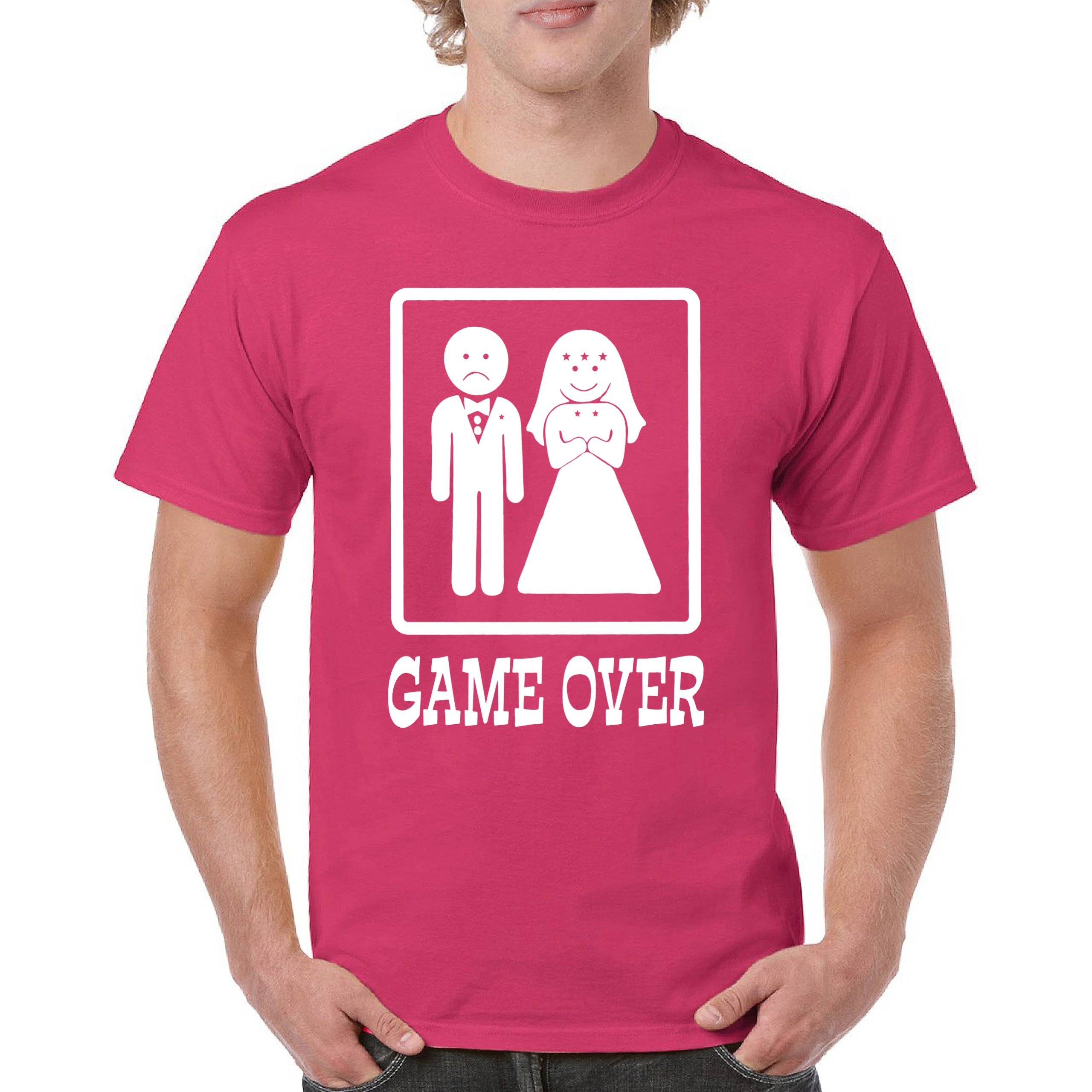 Game Over Funny T-Shirt Groom And Bride Wedding Tee Shirt - Picture 71 of 91