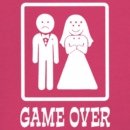 Game Over Funny T-Shirt Groom And Bride Wedding Tee Shirt - Picture 73 of 91