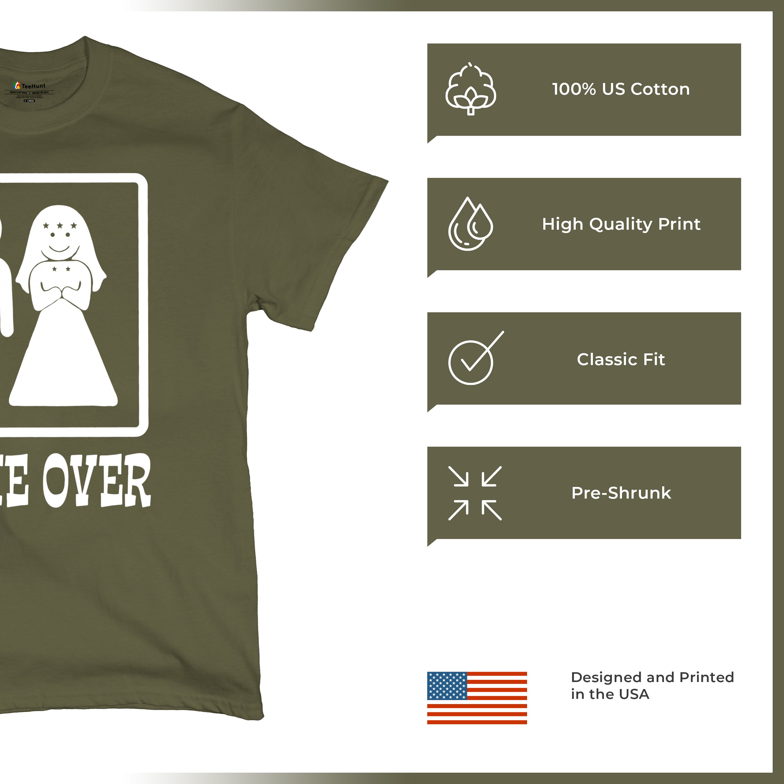 Game Over Funny T-Shirt Groom And Bride Wedding Tee Shirt - Picture 69 of 91