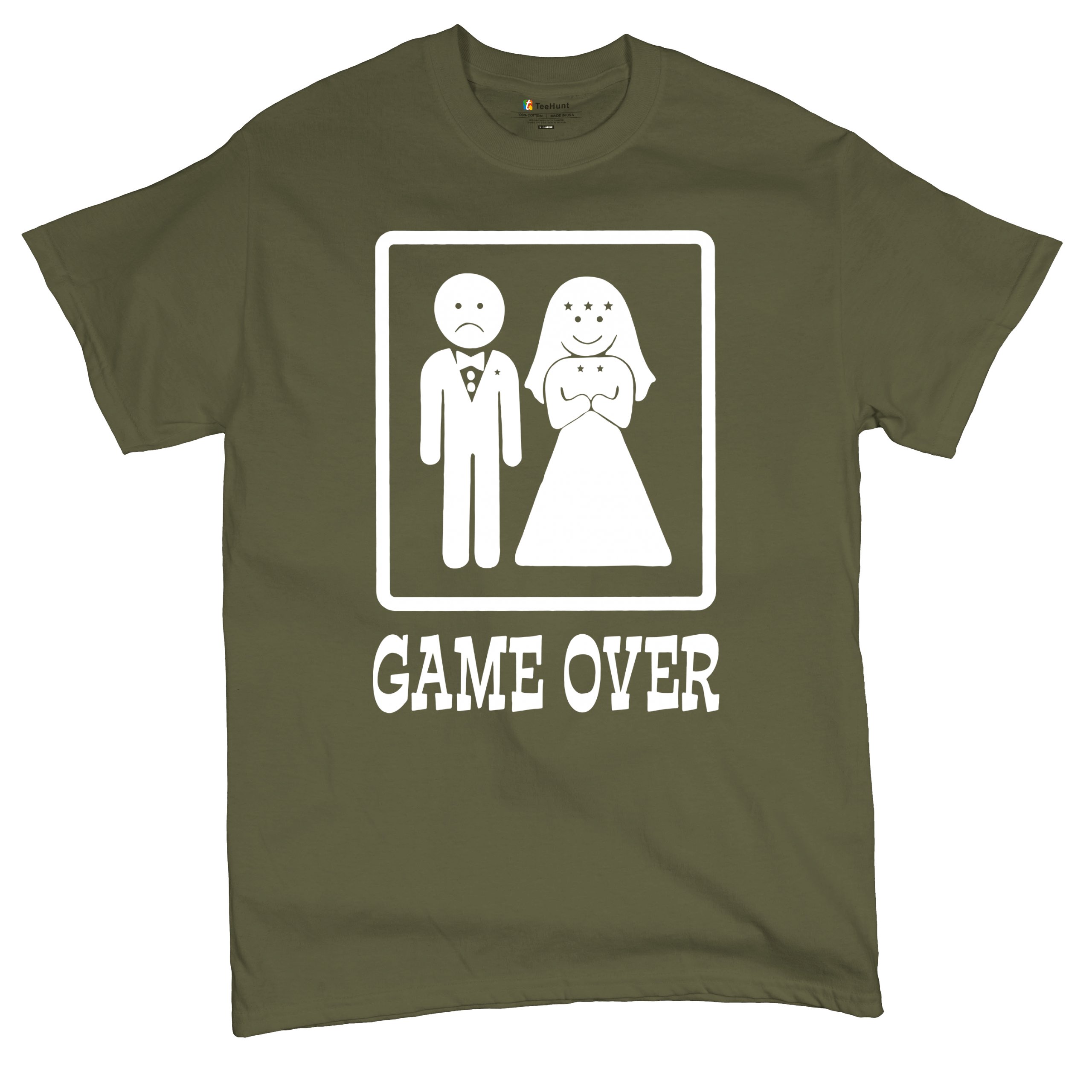 Game Over Funny T-Shirt Groom And Bride Wedding Tee Shirt - Picture 68 of 91