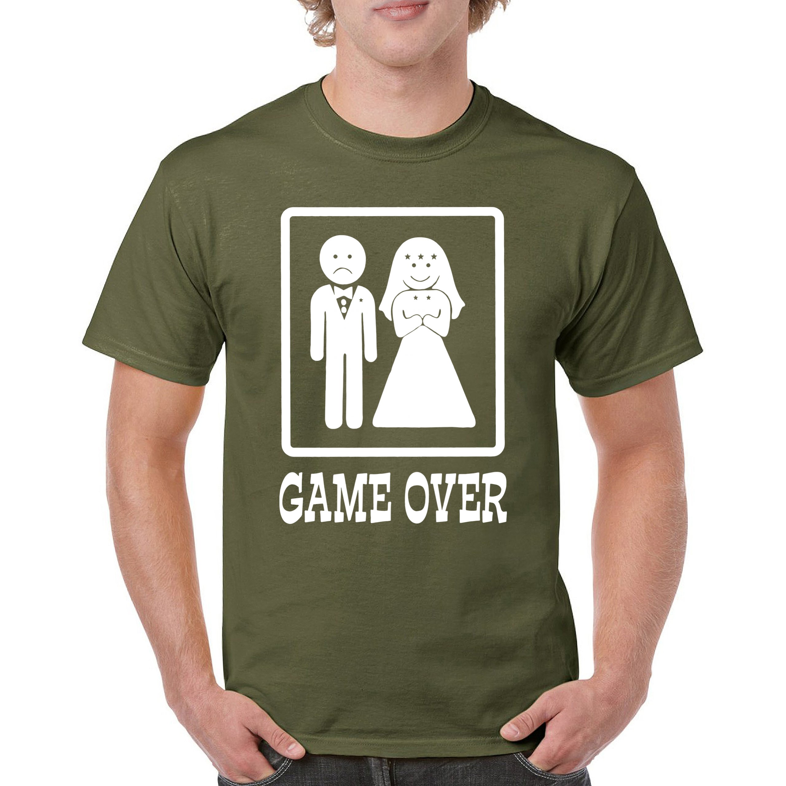 Game Over Funny T-Shirt Groom And Bride Wedding Tee Shirt - Picture 64 of 91