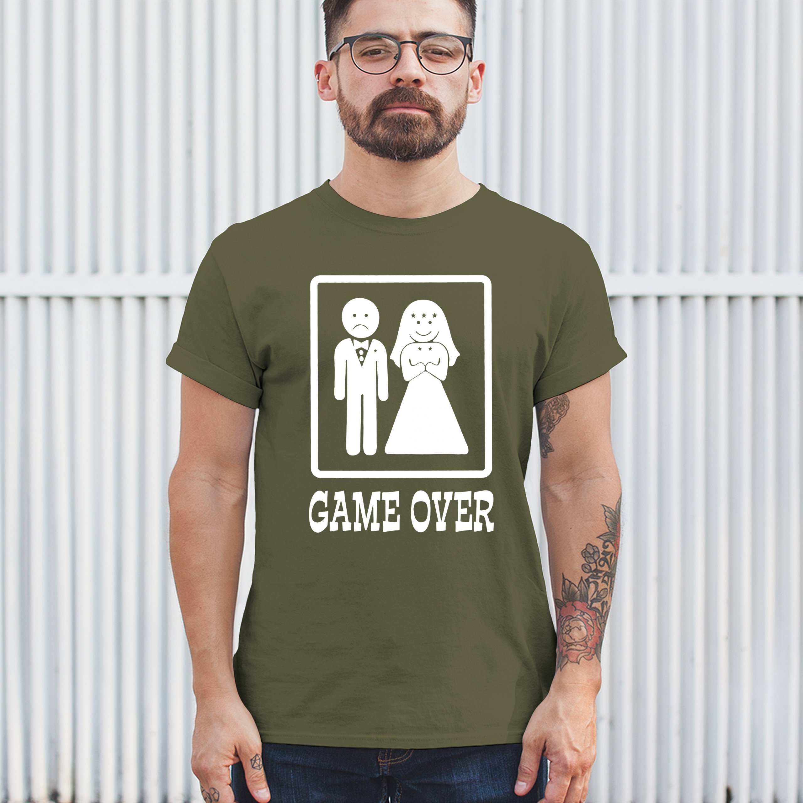 Game Over Funny T-Shirt Groom And Bride Wedding Tee Shirt - Picture 67 of 91