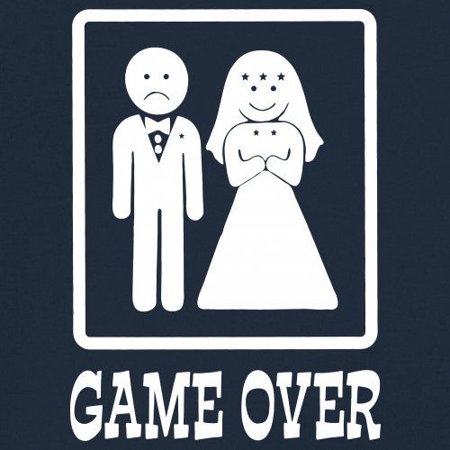 Game Over Funny T-Shirt Groom And Bride Wedding Tee Shirt - Picture 31 of 91
