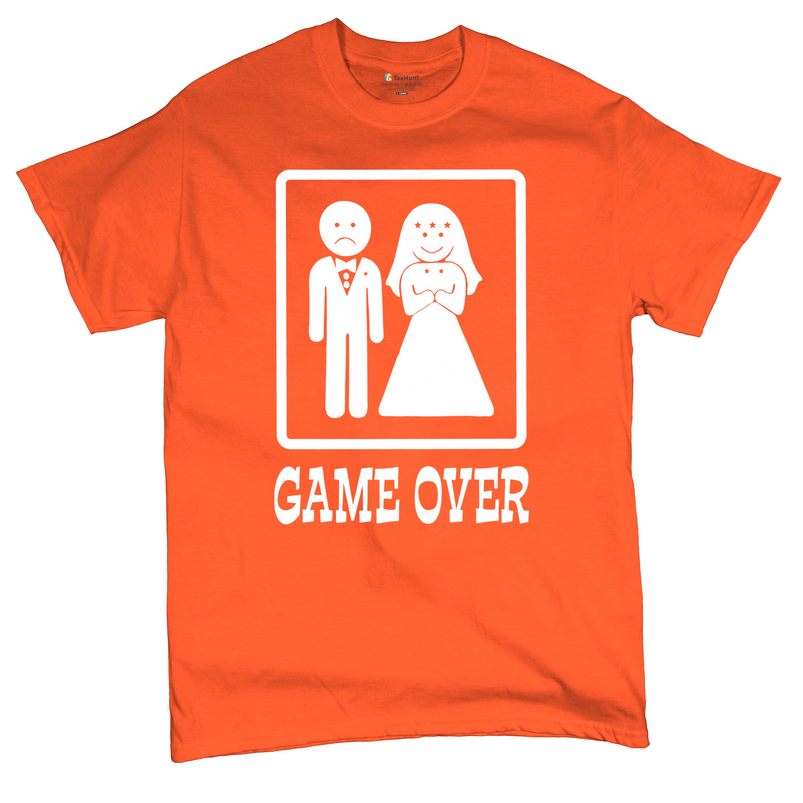 Game Over Funny T-Shirt Groom And Bride Wedding Tee Shirt - Picture 47 of 91