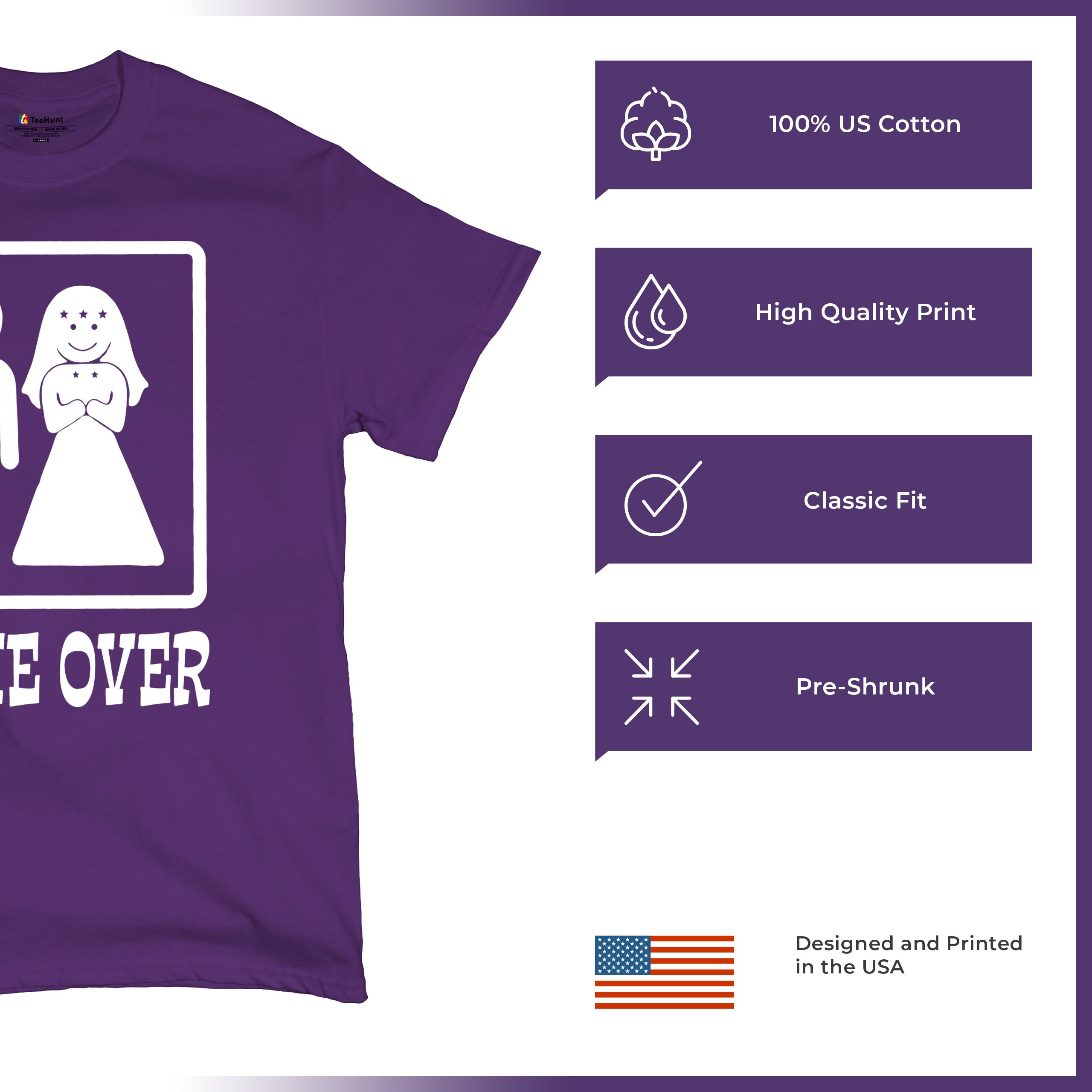 Game Over Funny T-Shirt Groom And Bride Wedding Tee Shirt - Picture 83 of 91