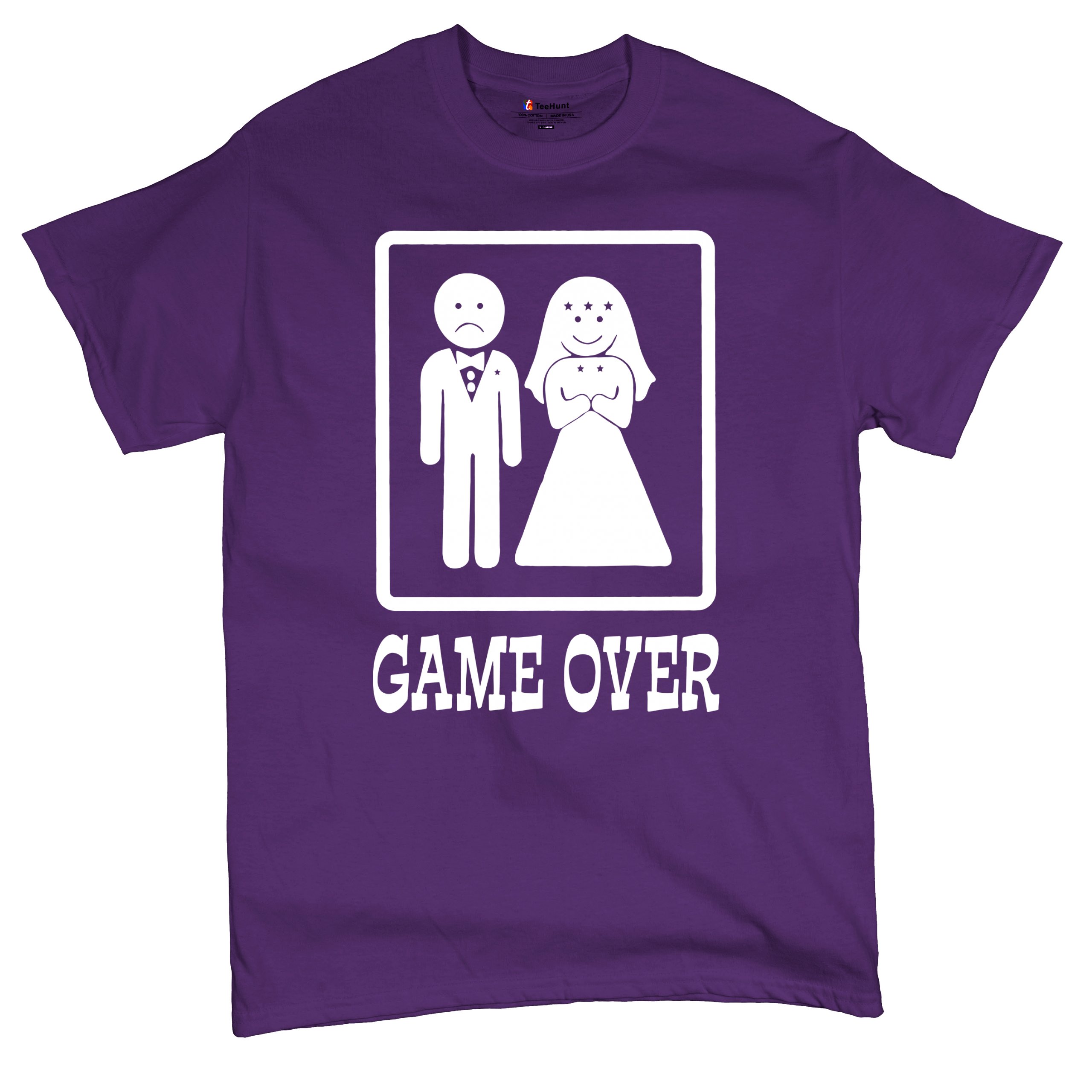 Game Over Funny T-Shirt Groom And Bride Wedding Tee Shirt - Picture 82 of 91