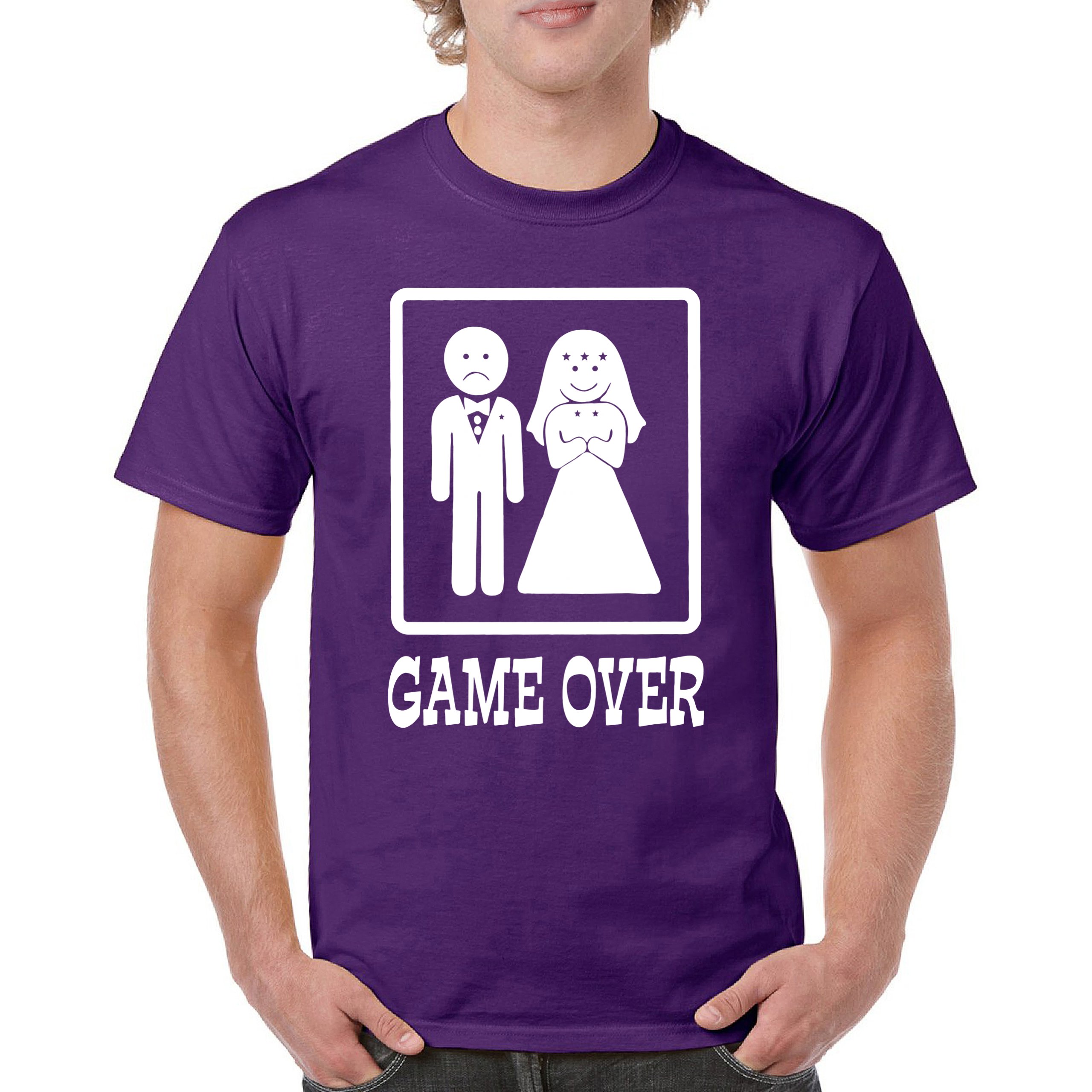 Game Over Funny T-Shirt Groom And Bride Wedding Tee Shirt - Picture 78 of 91