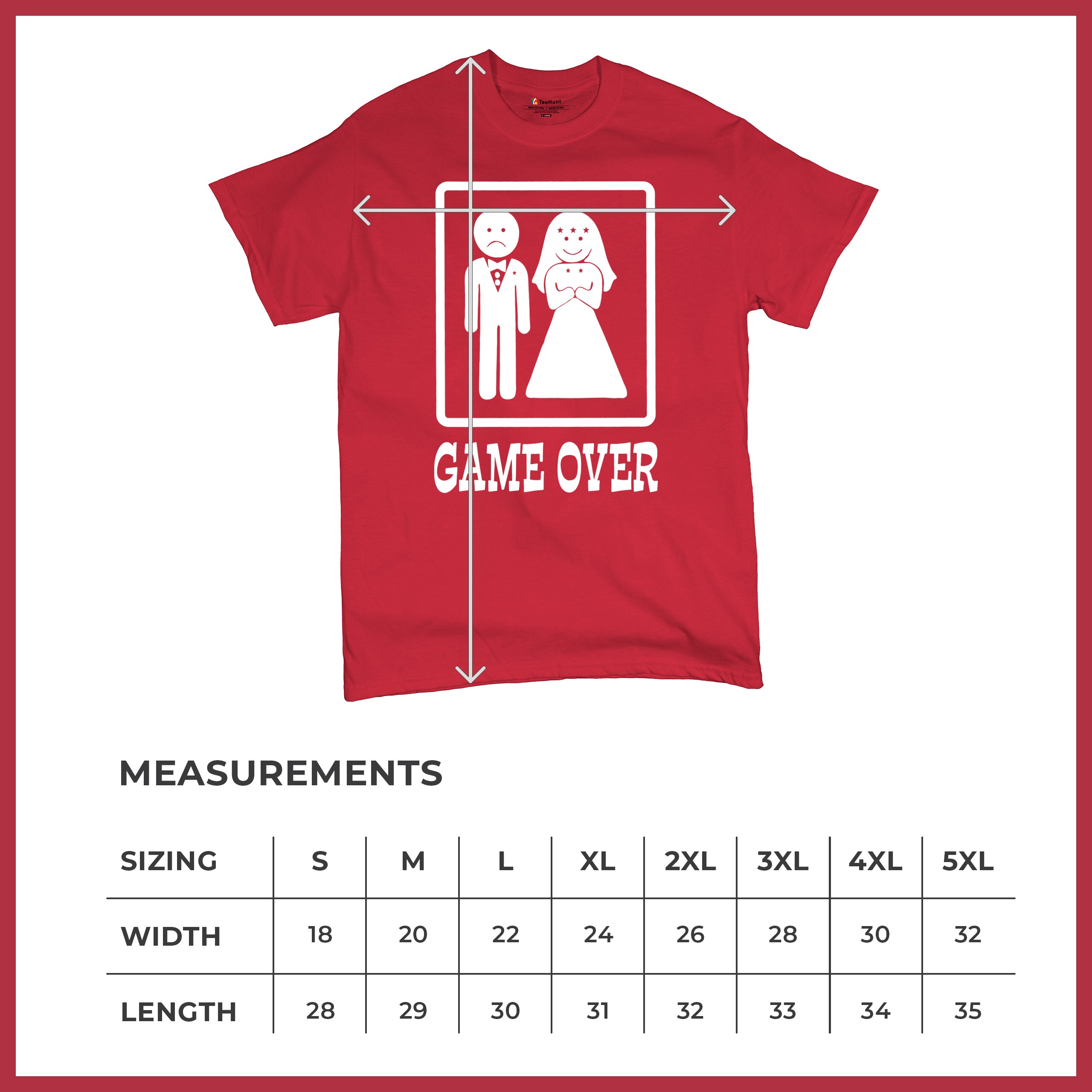 Game Over Funny T-Shirt Groom And Bride Wedding Tee Shirt - Picture 42 of 91