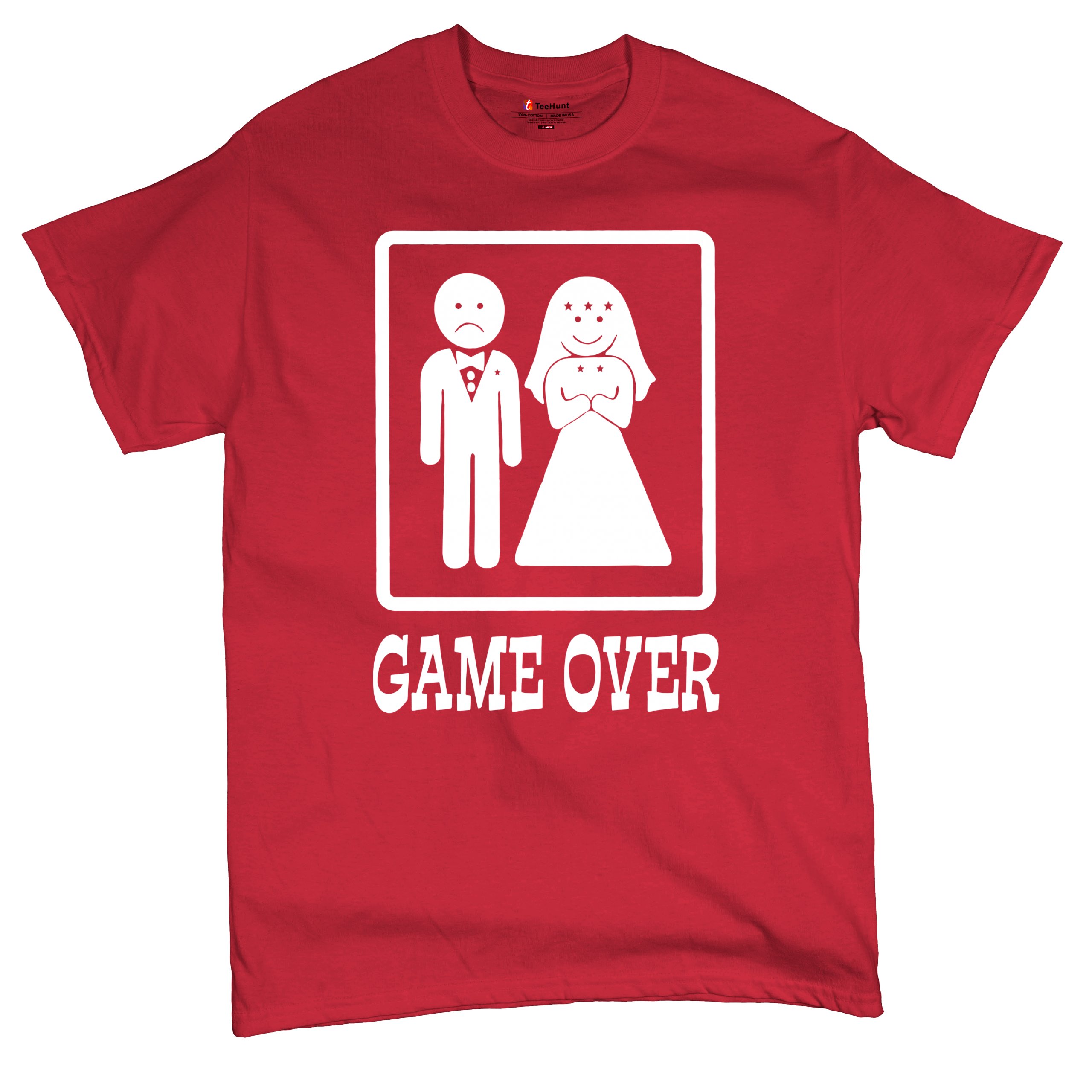 Game Over Funny T-Shirt Groom And Bride Wedding Tee Shirt - Picture 40 of 91