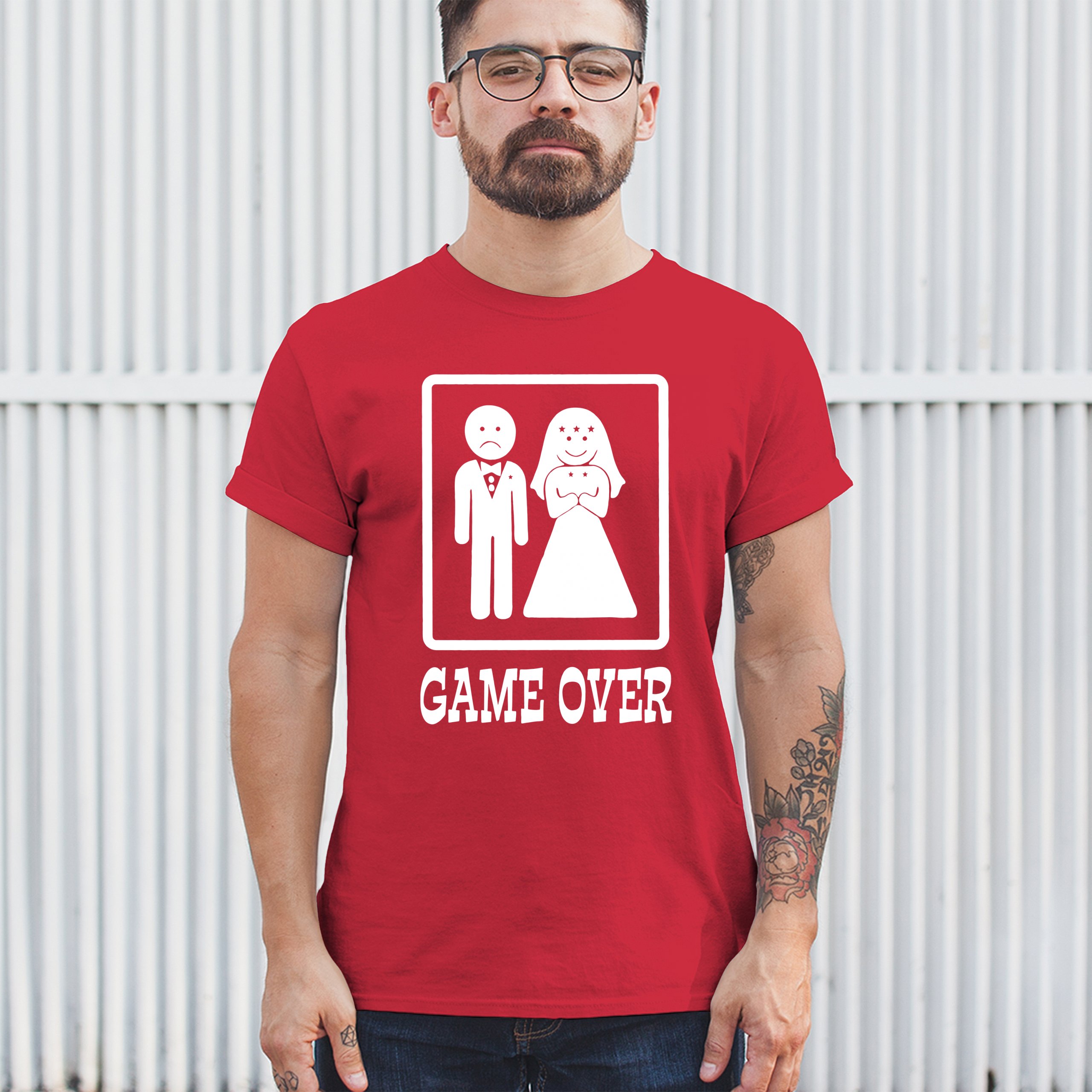 Game Over Funny T-Shirt Groom And Bride Wedding Tee Shirt - Picture 39 of 91