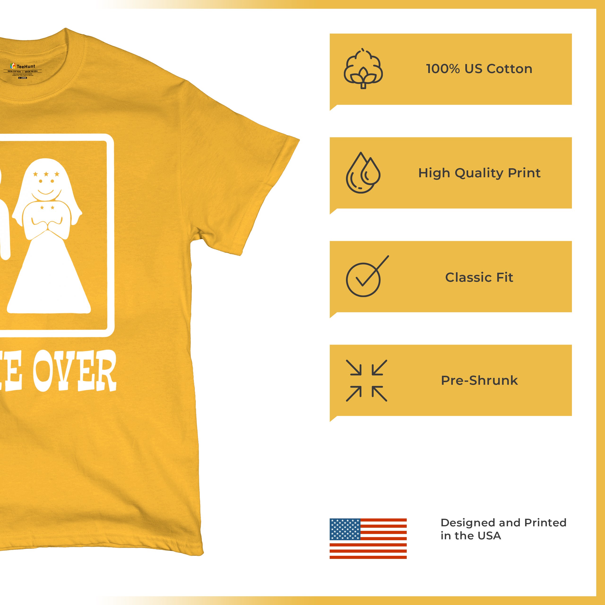 Game Over Funny T-Shirt Groom And Bride Wedding Tee Shirt - Picture 55 of 91