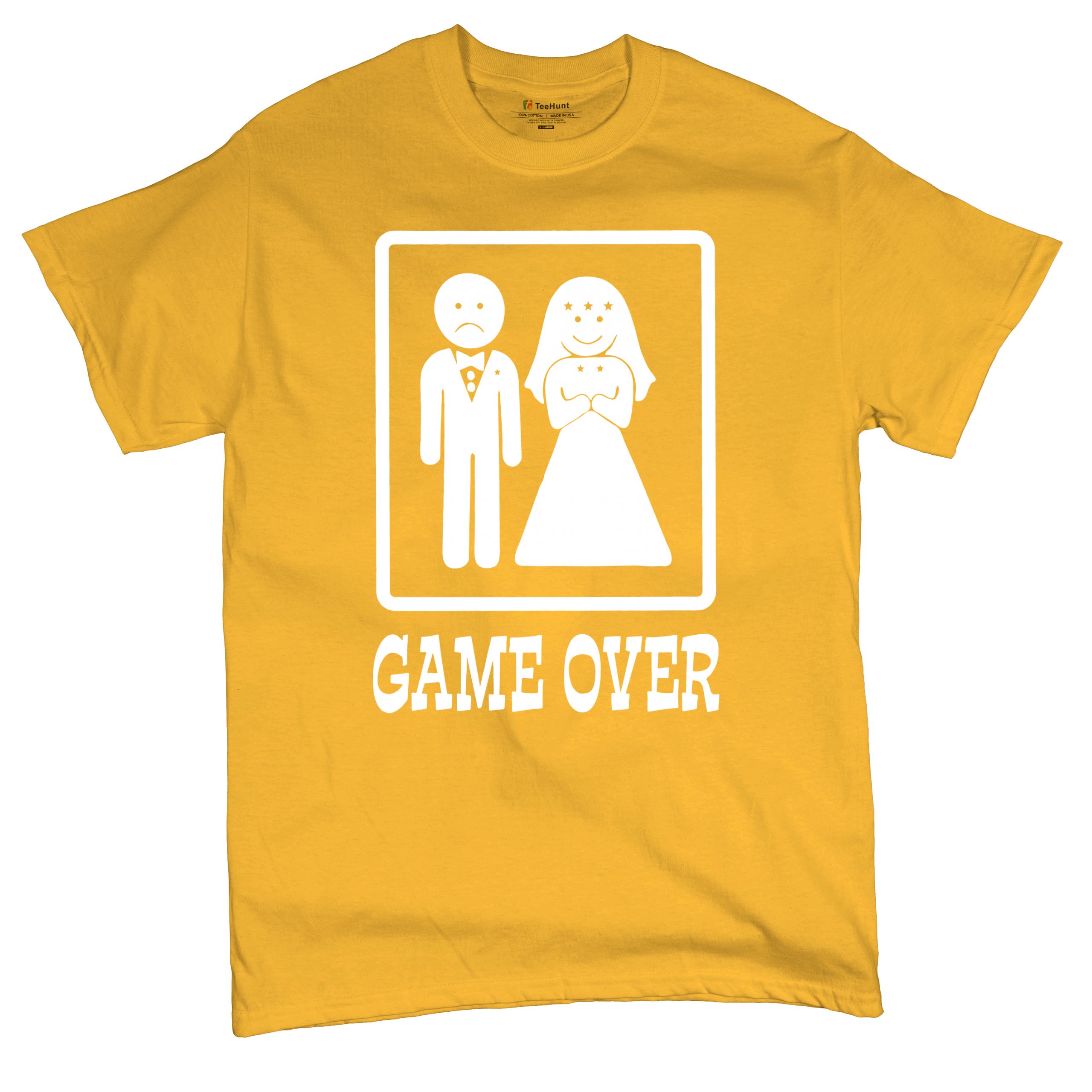 Game Over Funny T-Shirt Groom And Bride Wedding Tee Shirt - Picture 54 of 91