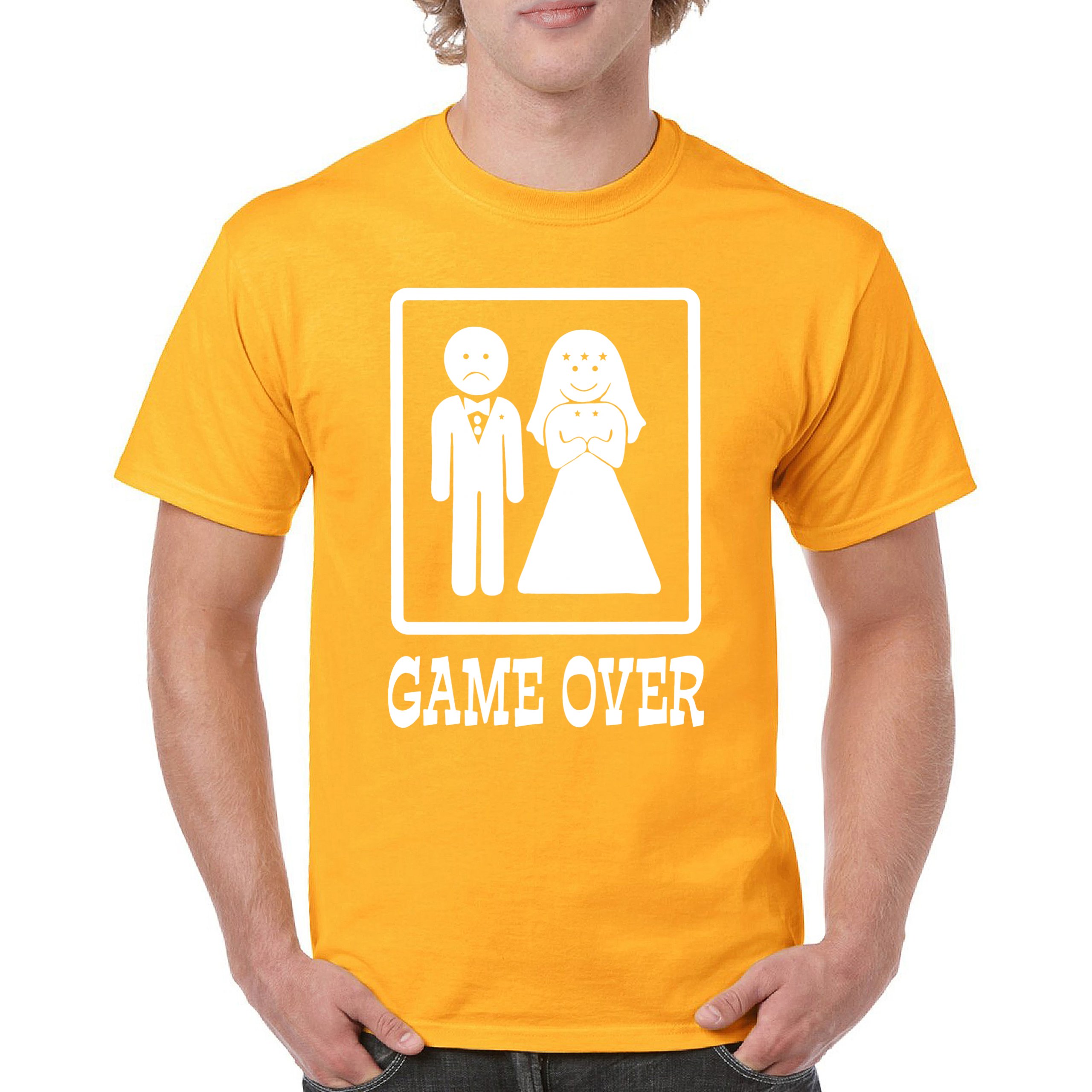 Game Over Funny T-Shirt Groom And Bride Wedding Tee Shirt - Picture 50 of 91