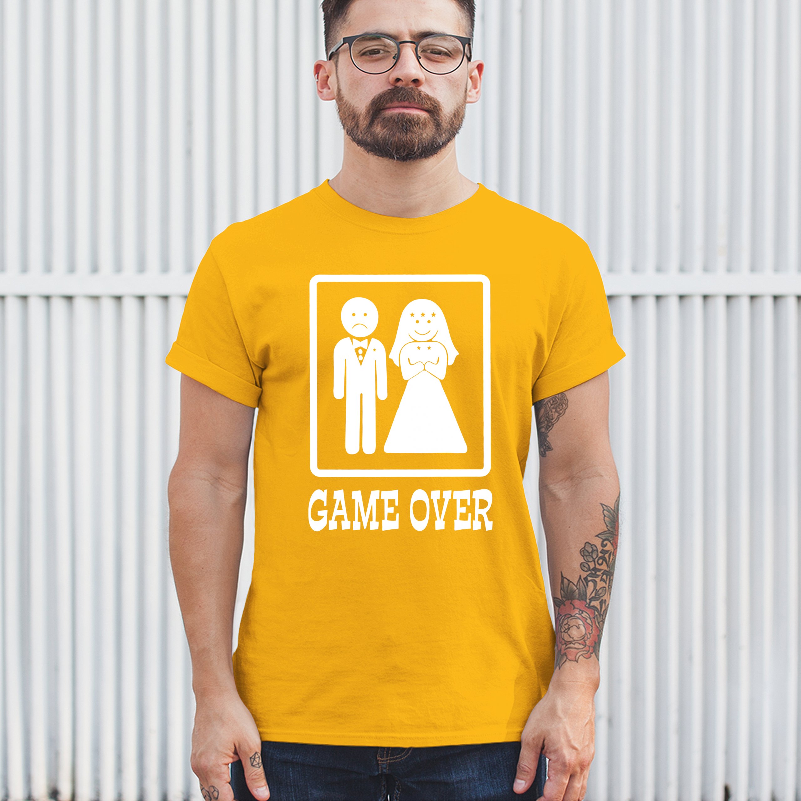 Game Over Funny T-Shirt Groom And Bride Wedding Tee Shirt - Picture 53 of 91