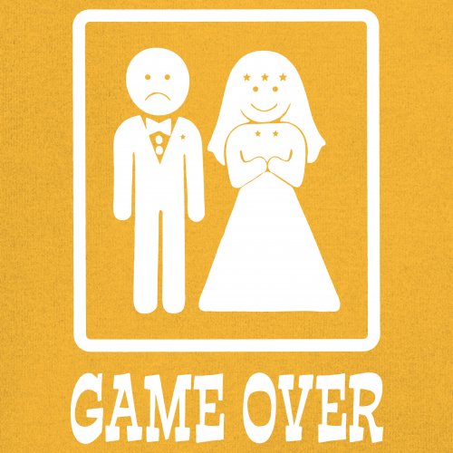 Game Over Funny T-Shirt Groom And Bride Wedding Tee Shirt - Picture 52 of 91
