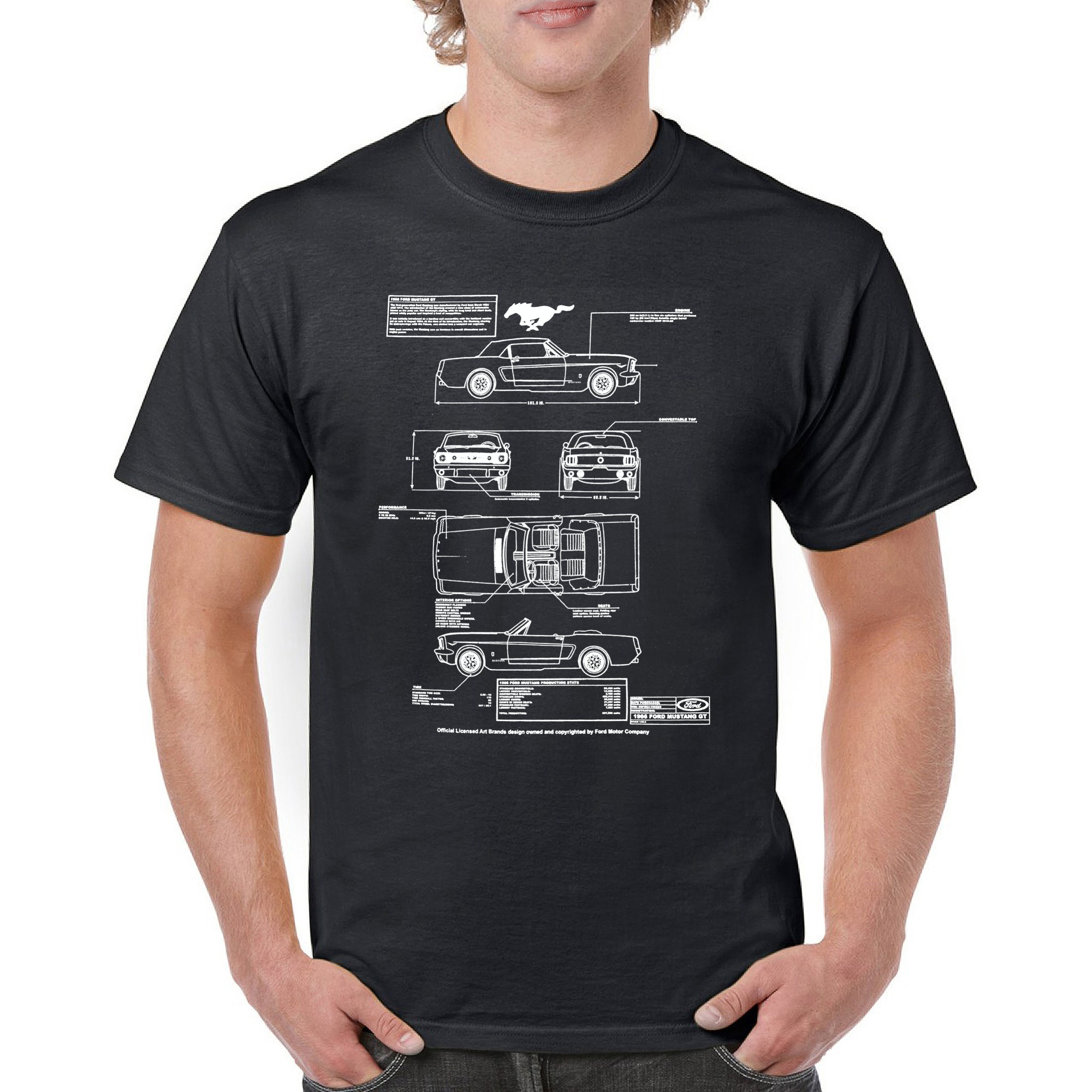 Ford Mustang GT S197 Silhouette T-Shirt - Fastback 5.0 - Port & Company - Unisex Sizes Up To 6XL