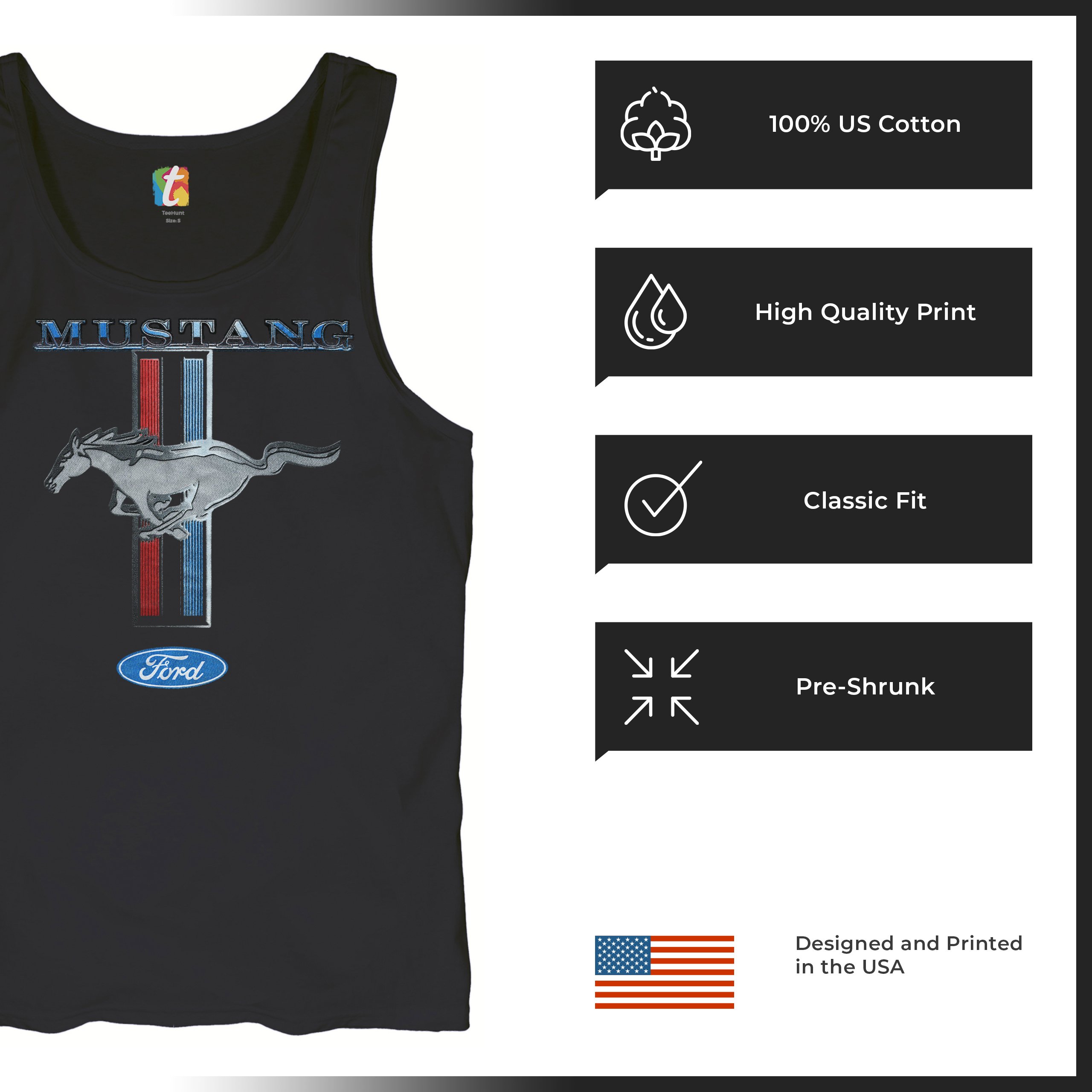 Ford Mustang Classic Tank Top GT Cobra Boss 302 Mach 1 Top - Picture 13 of 49