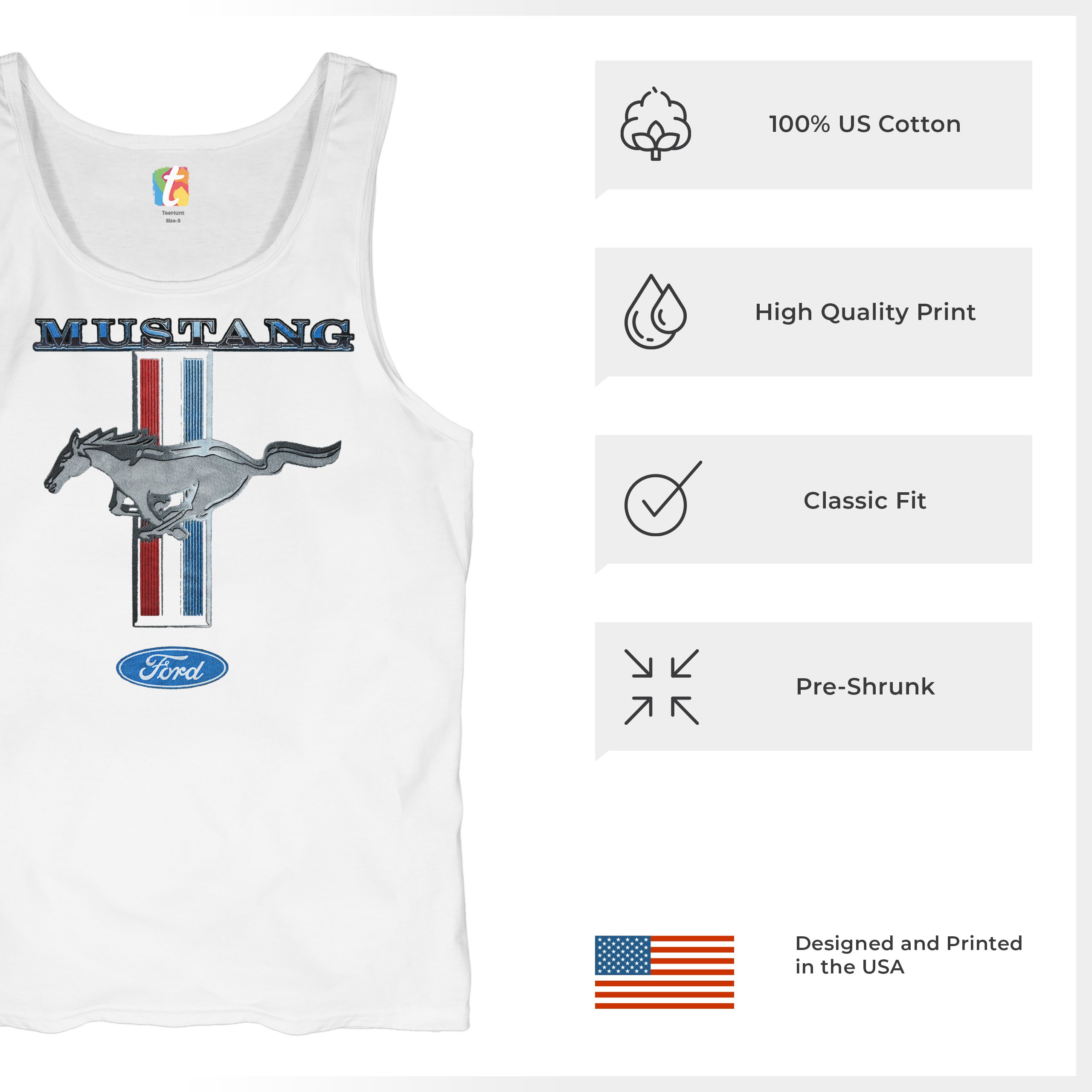 Ford Mustang Classic Tank Top GT Cobra Boss 302 Mach 1 Top - Picture 41 of 49