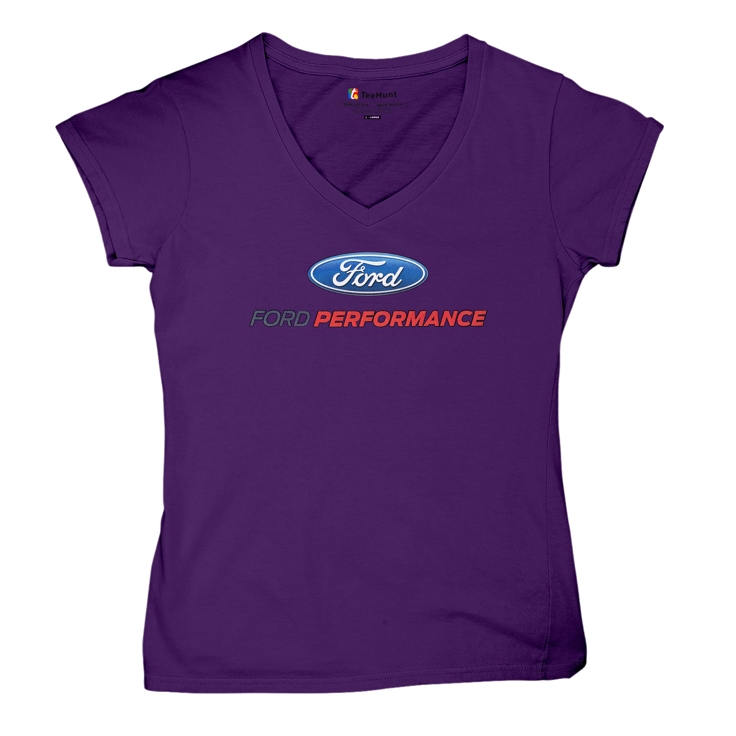 Ford Performance Mustang GT V-Neck T-Shirt - Unisex Racing Tee, 100% Cotton, Sizes S-3XL - View #7