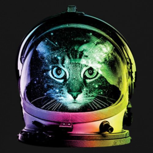 Space Cat Youth T-Shirt Astronaut Kitten Neon Galaxy Tee - Picture 10 of 56