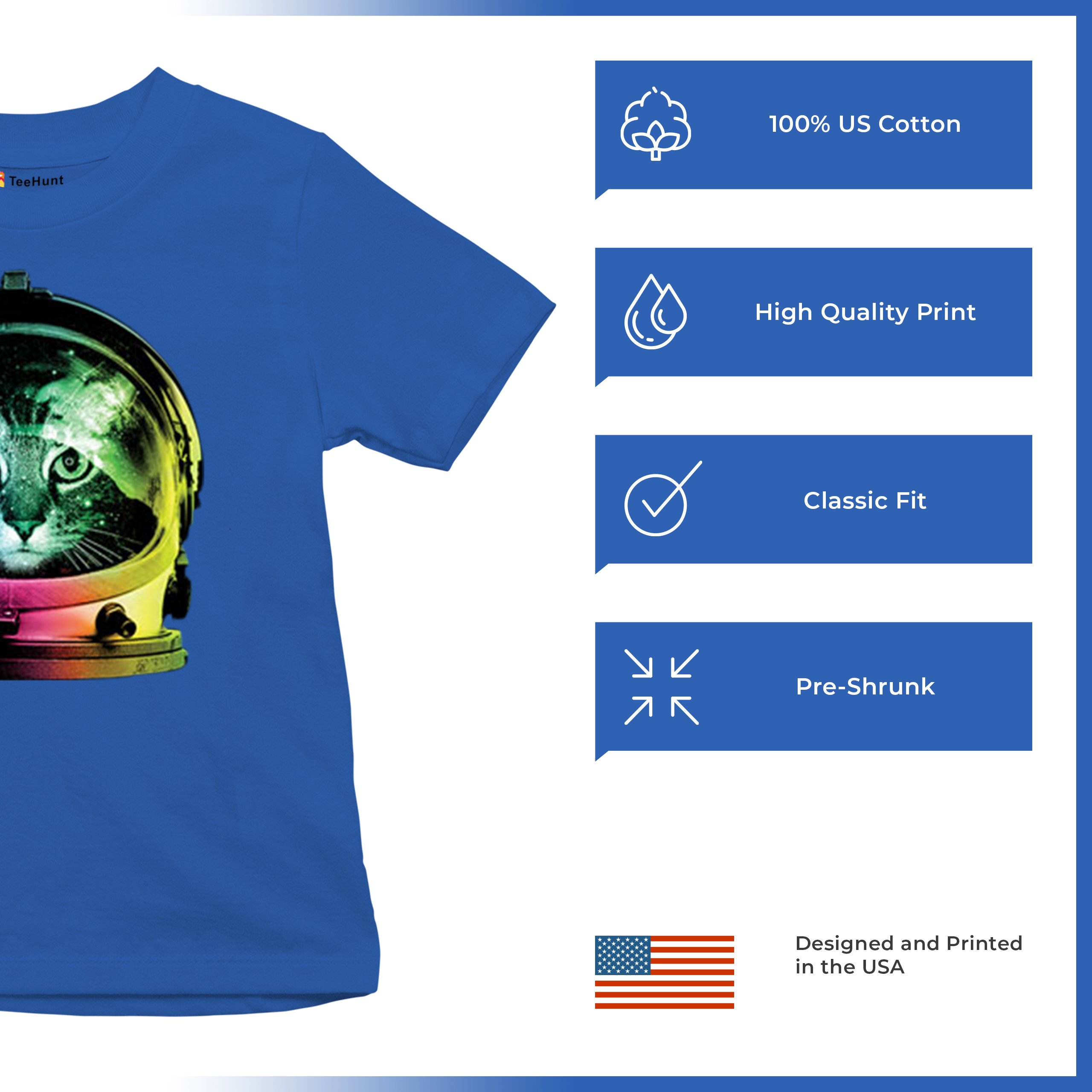 Space Cat Youth T-Shirt Astronaut Kitten Neon Galaxy Tee - Picture 48 of 56