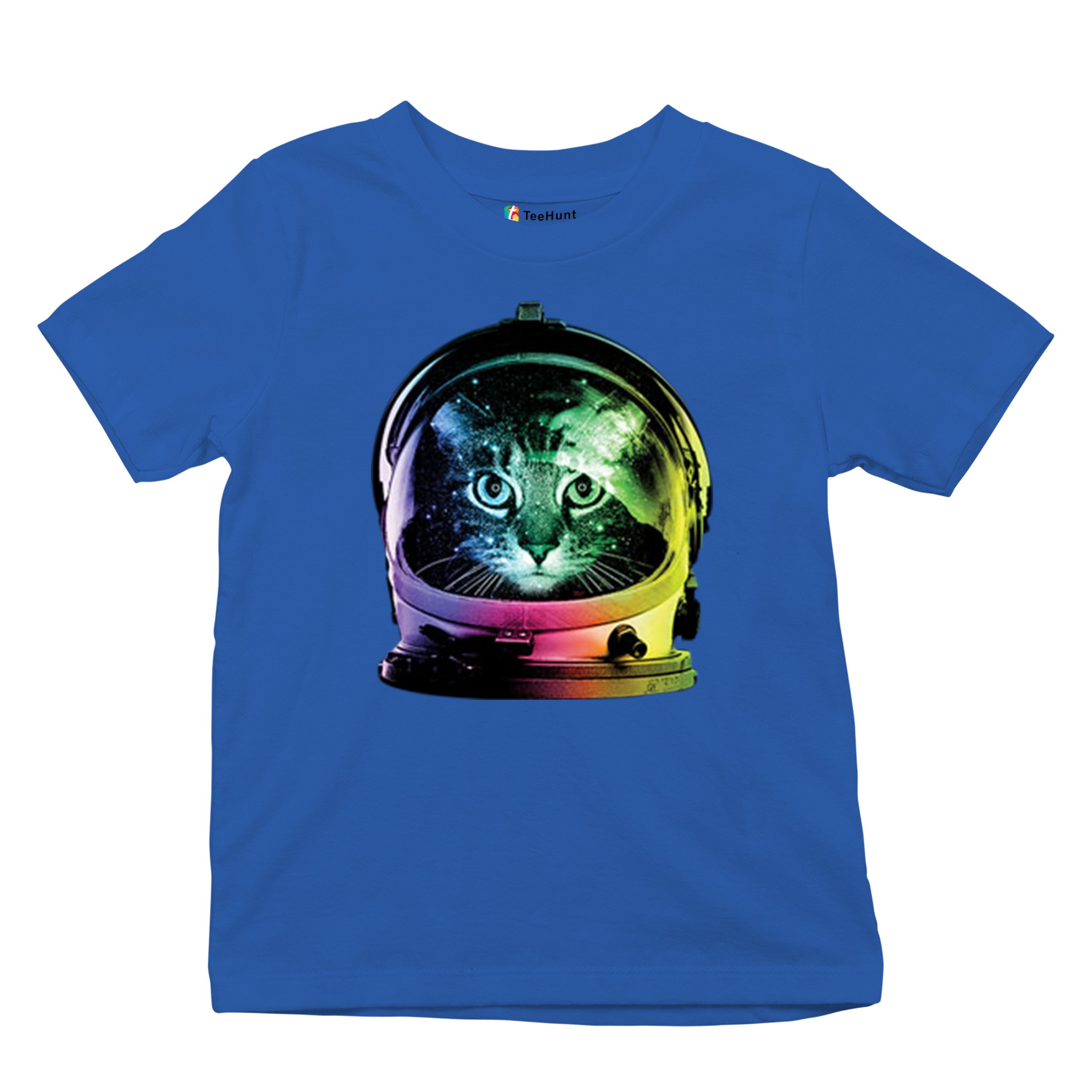 Space Cat Youth T-Shirt Astronaut Kitten Neon Galaxy Tee - Picture 47 of 56